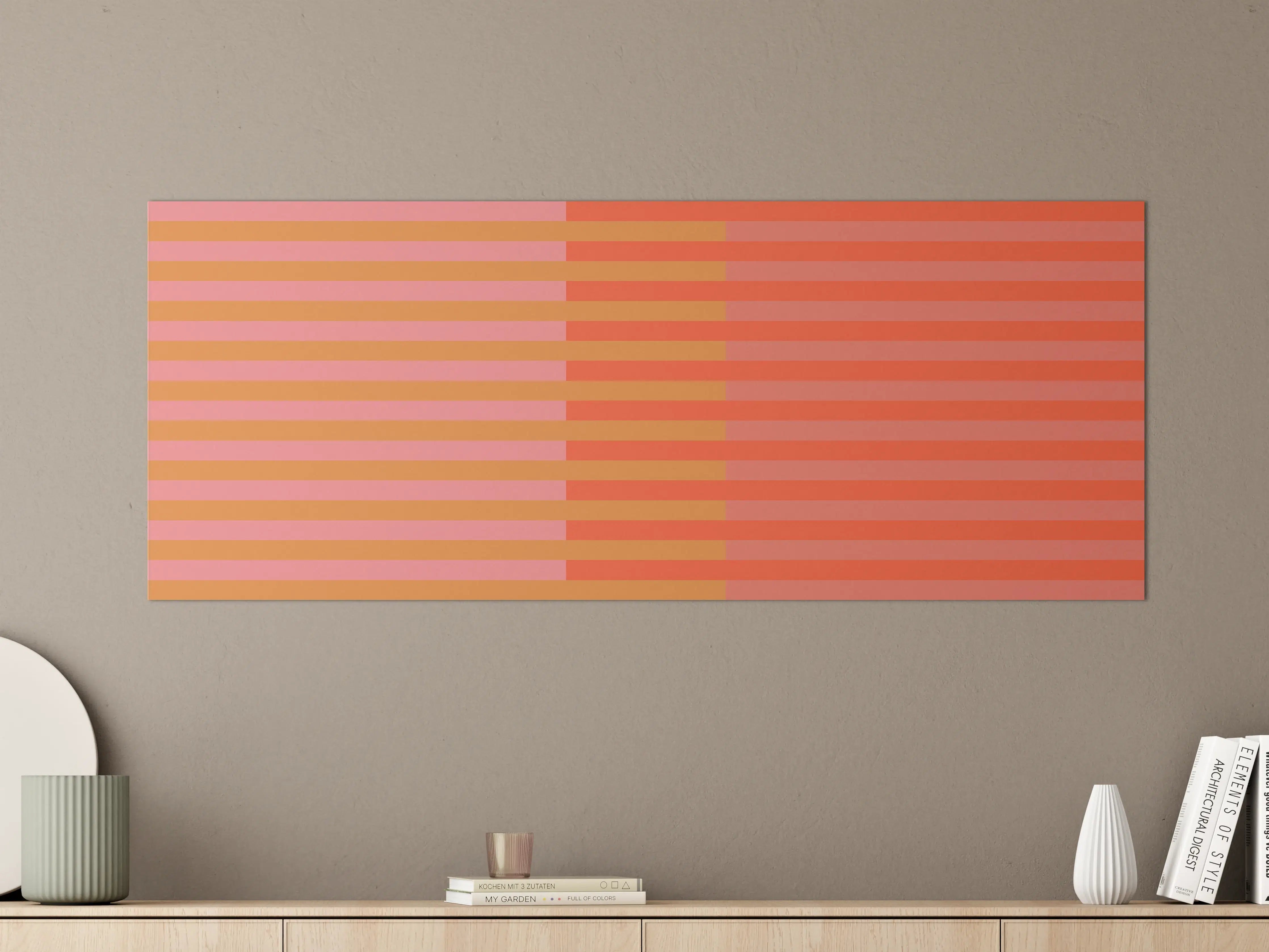 Große Wandbilder - The Oranges - Multy Stripes - Salmon