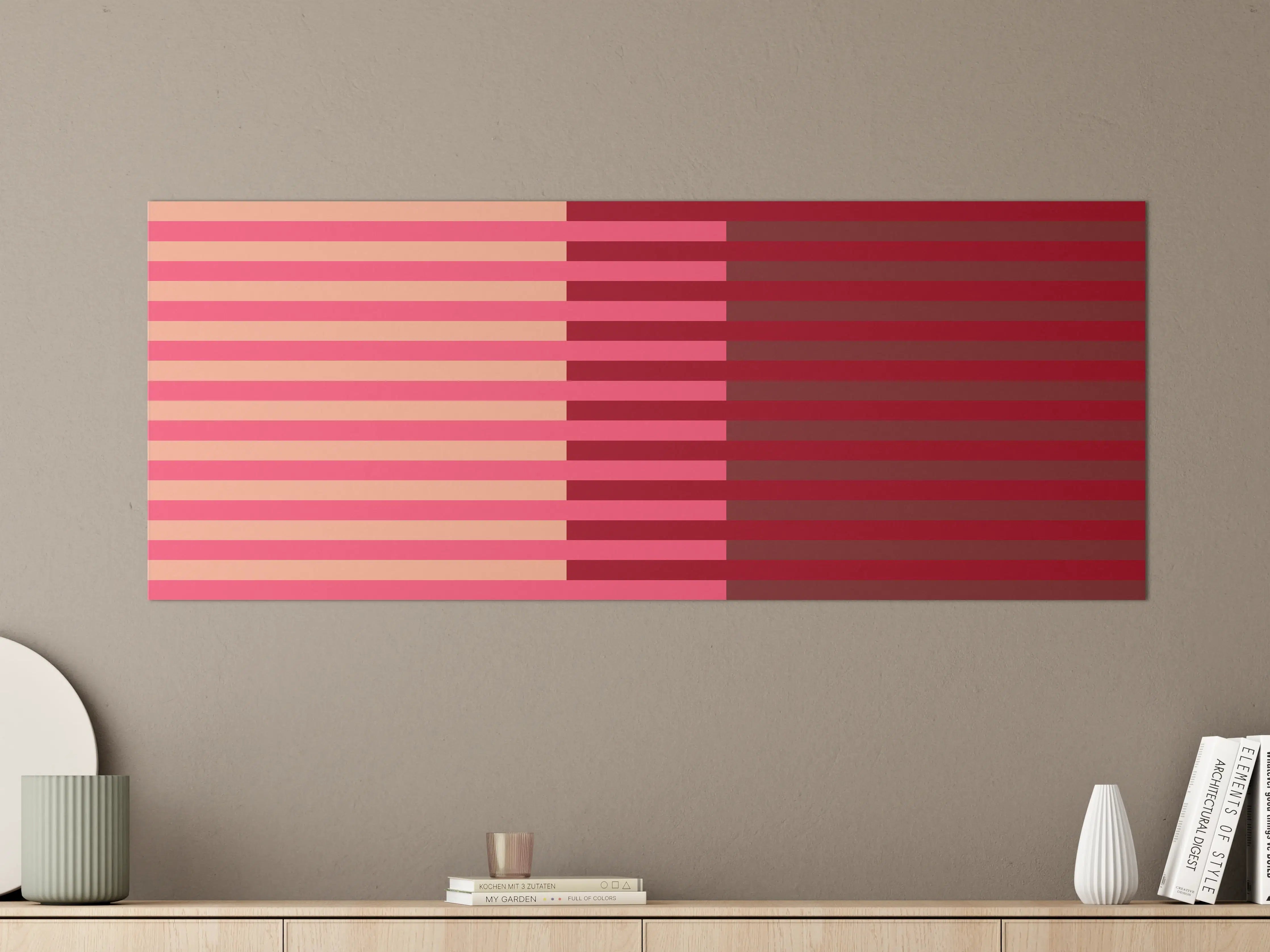 Große Wandbilder - The Reds - Multy Stripes - Cherry