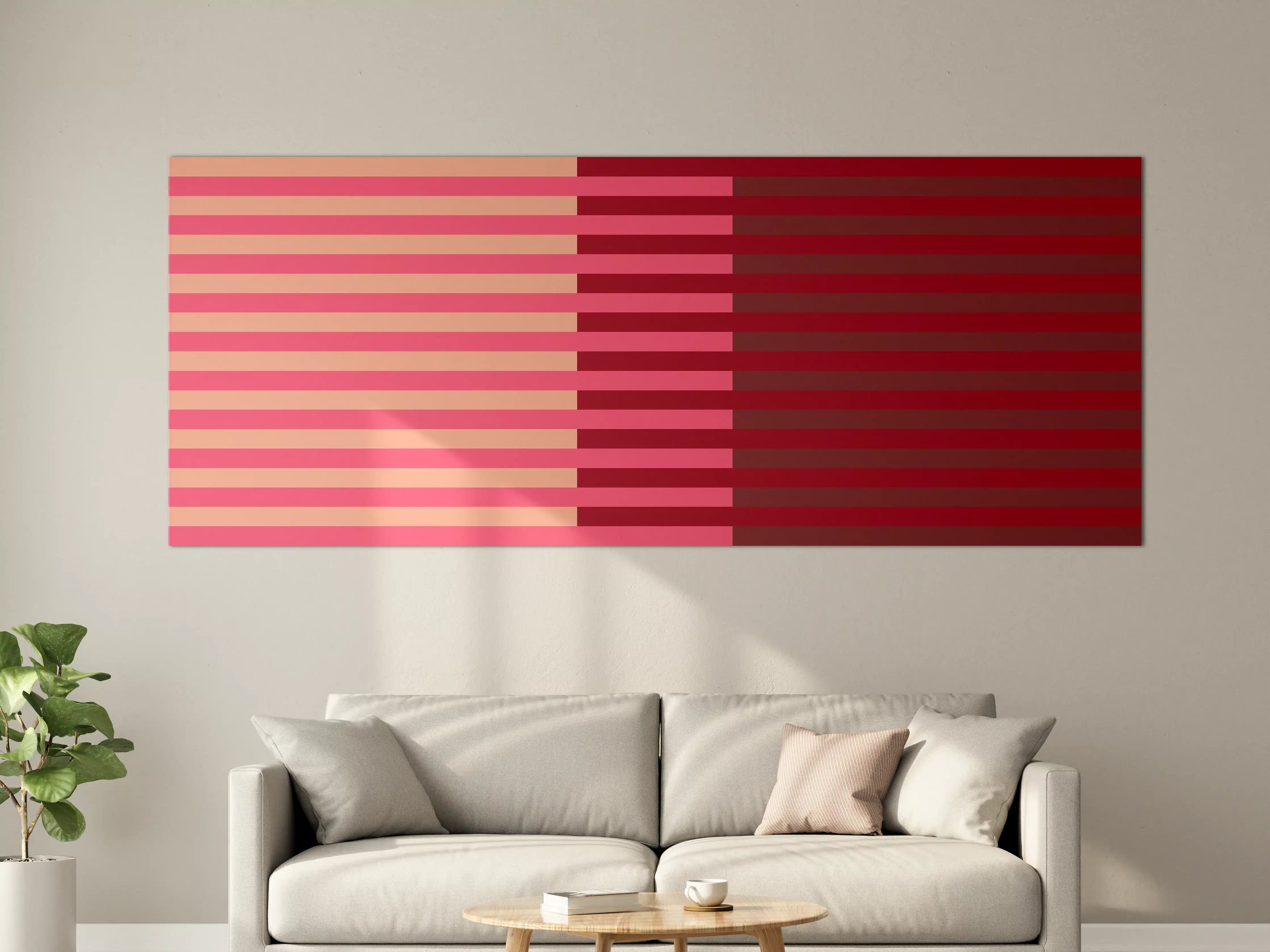 Große Wandbilder - The Reds - Multy Stripes - Cherry