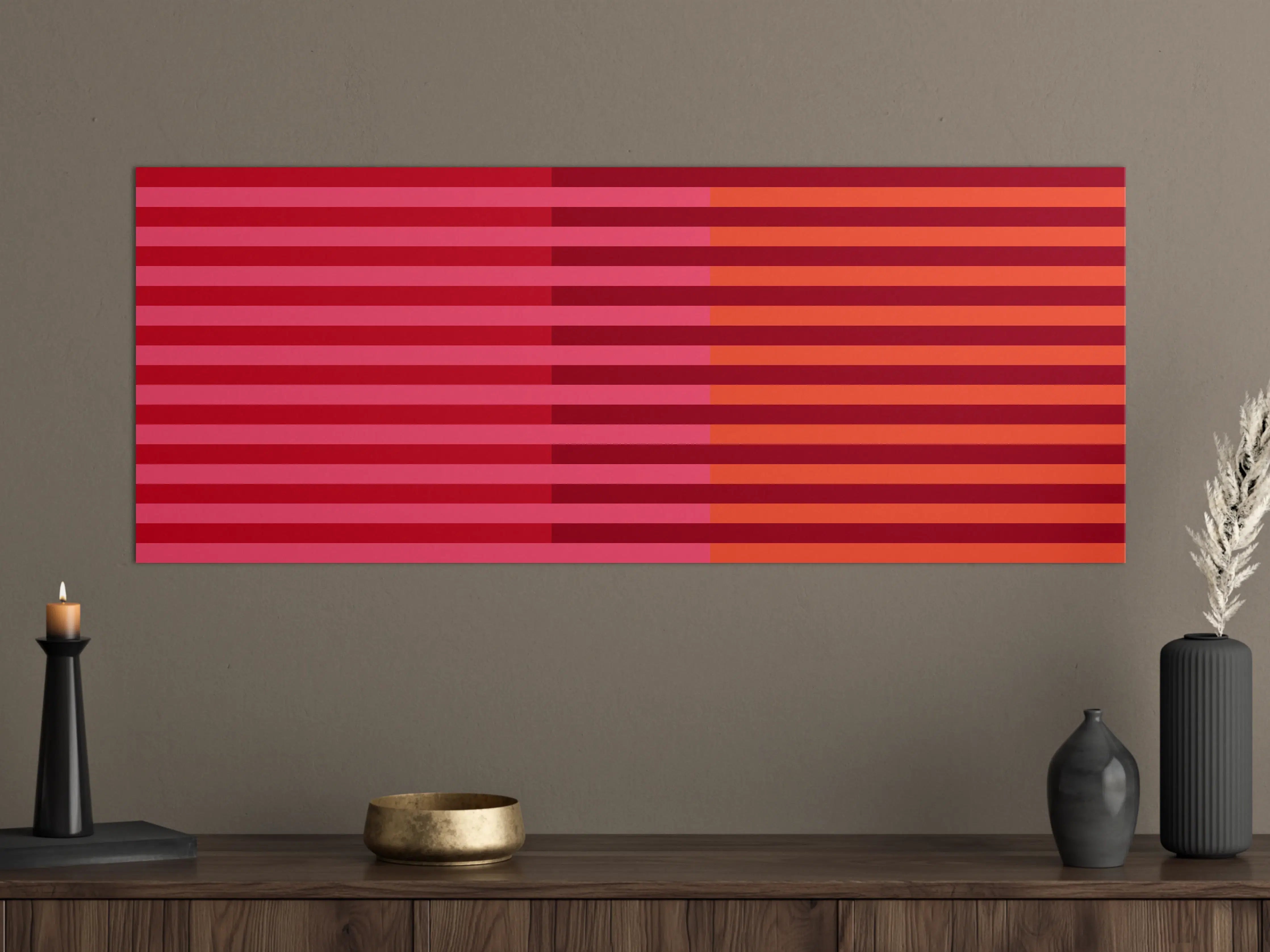 Große Wandbilder - The Reds - Multy Stripes - Pomegranate