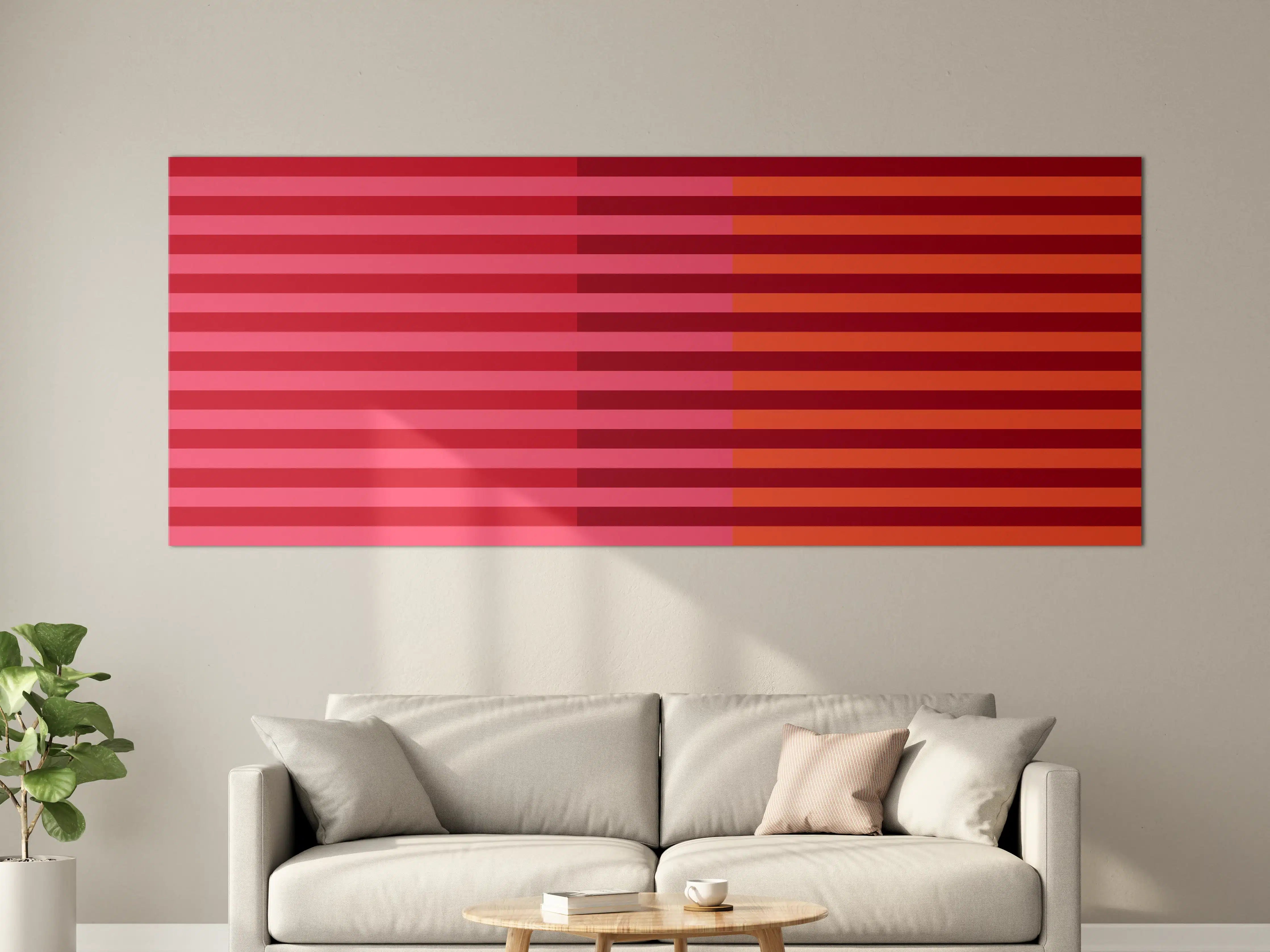 Große Wandbilder - The Reds - Multy Stripes - Pomegranate