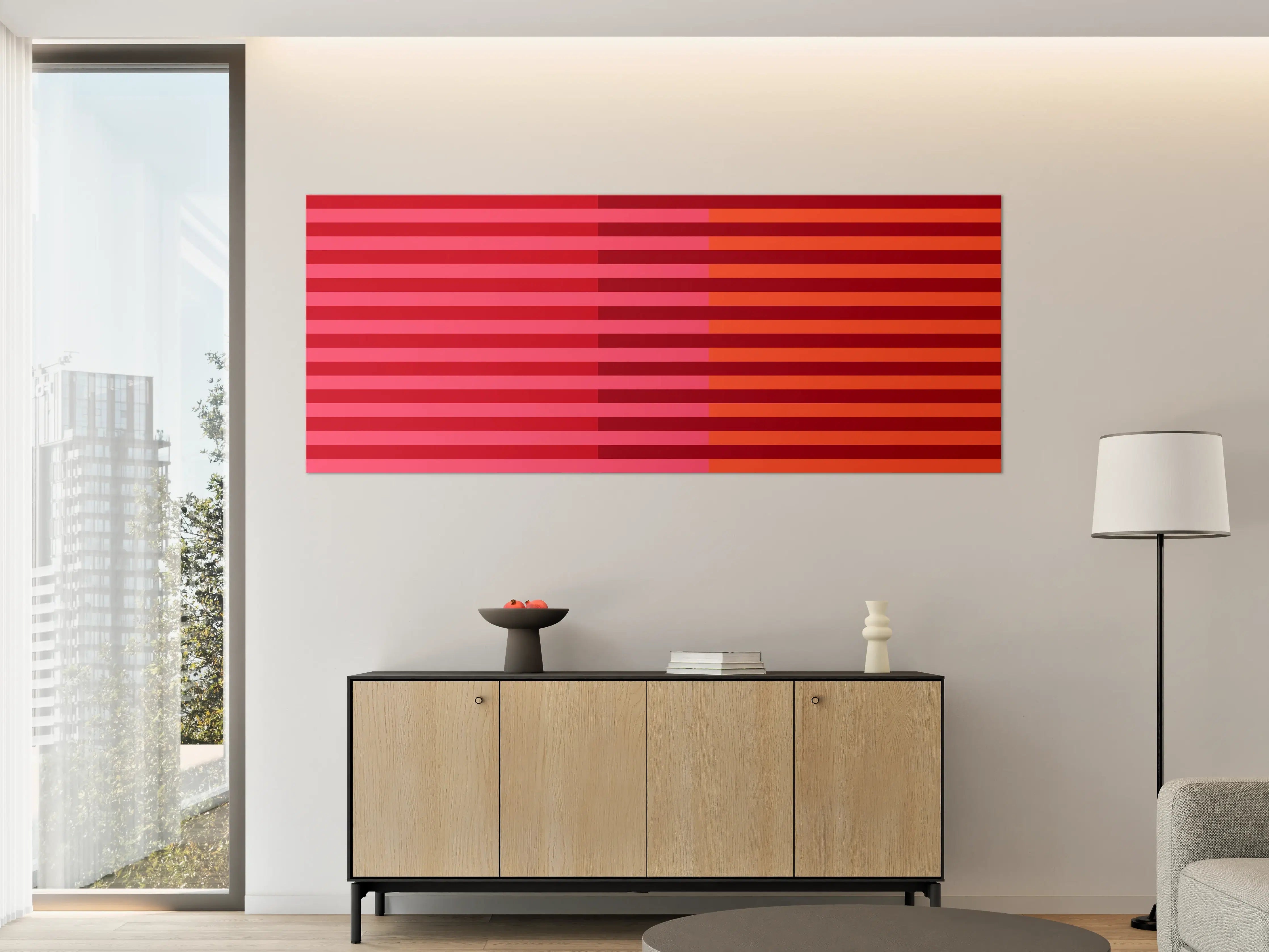 Große Wandbilder - The Reds - Multy Stripes - Pomegranate