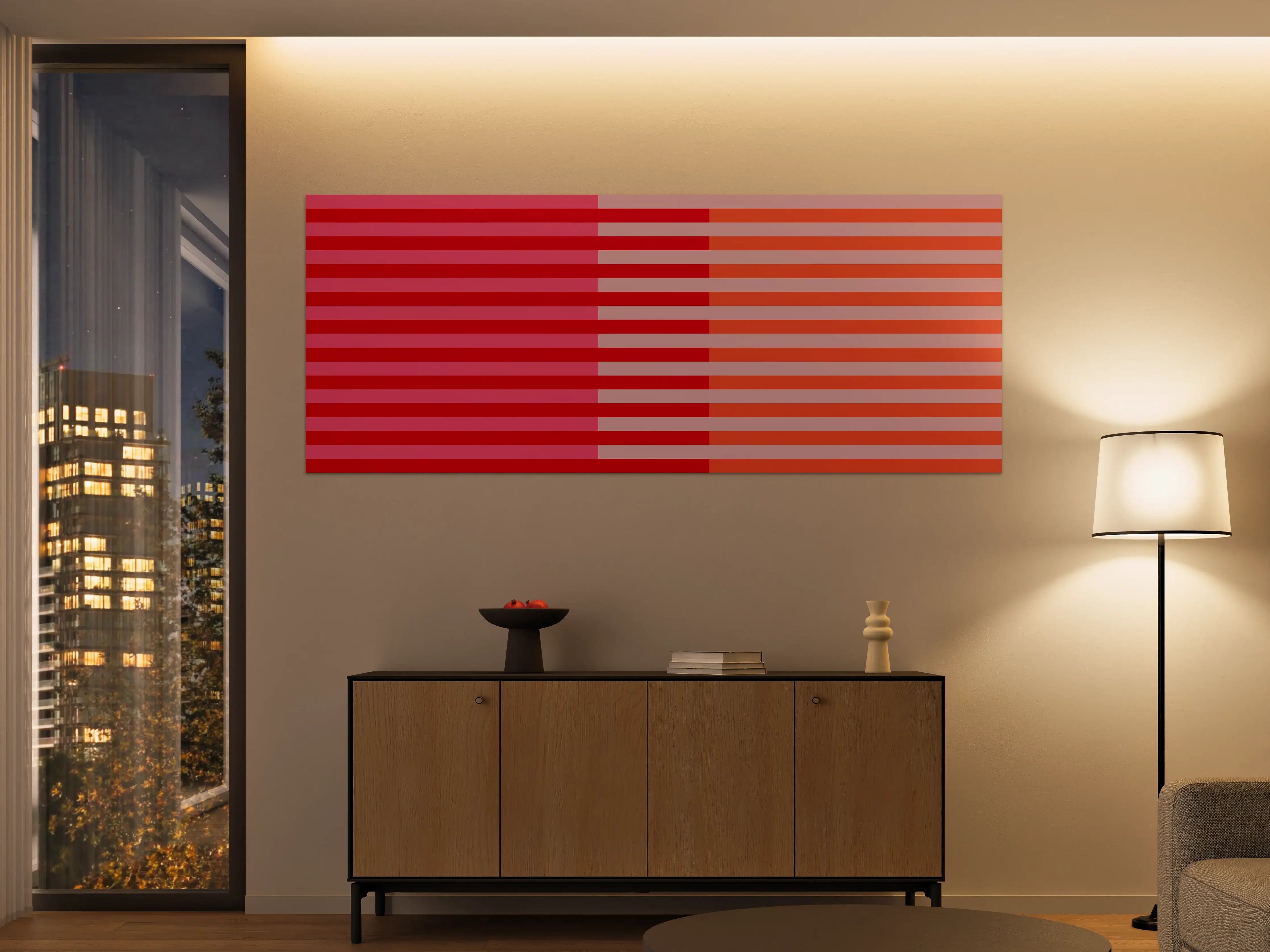 Große Wandbilder - The Reds - Multy Stripes - Strawberry