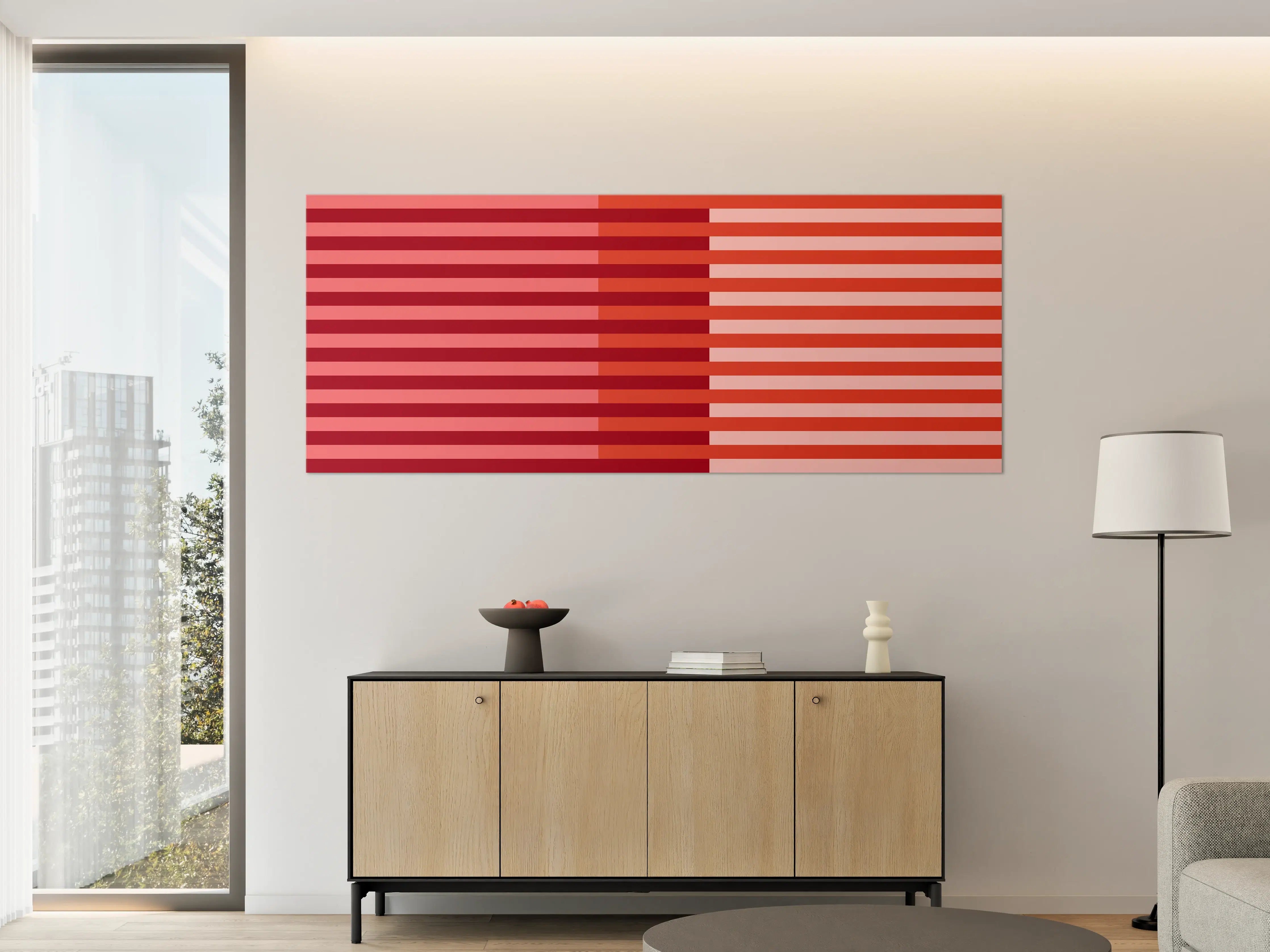 Große Wandbilder - The Reds - Multy Stripes - Tomato