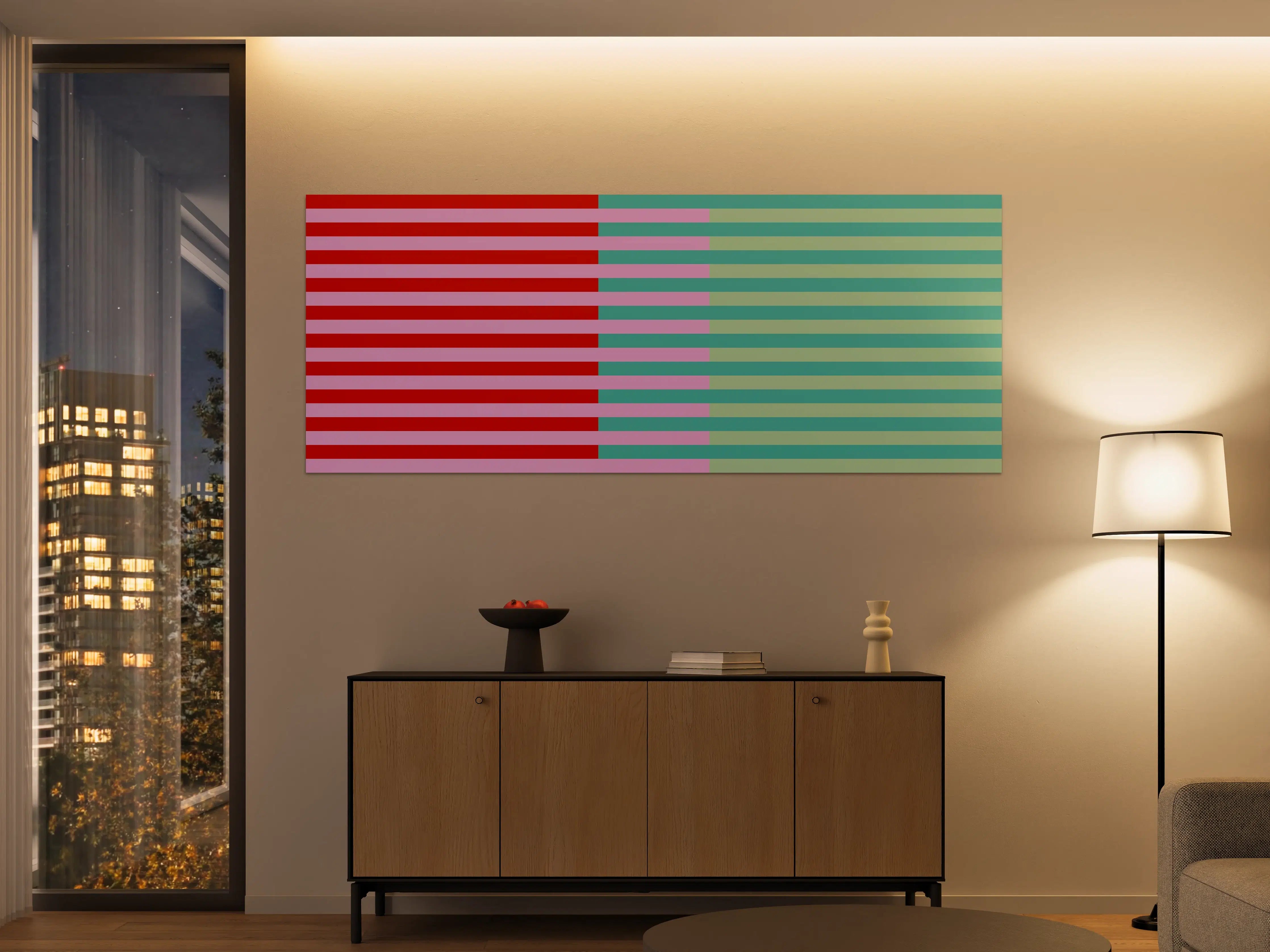 Große Wandbilder - The Springs - Multy Stripes - Peony