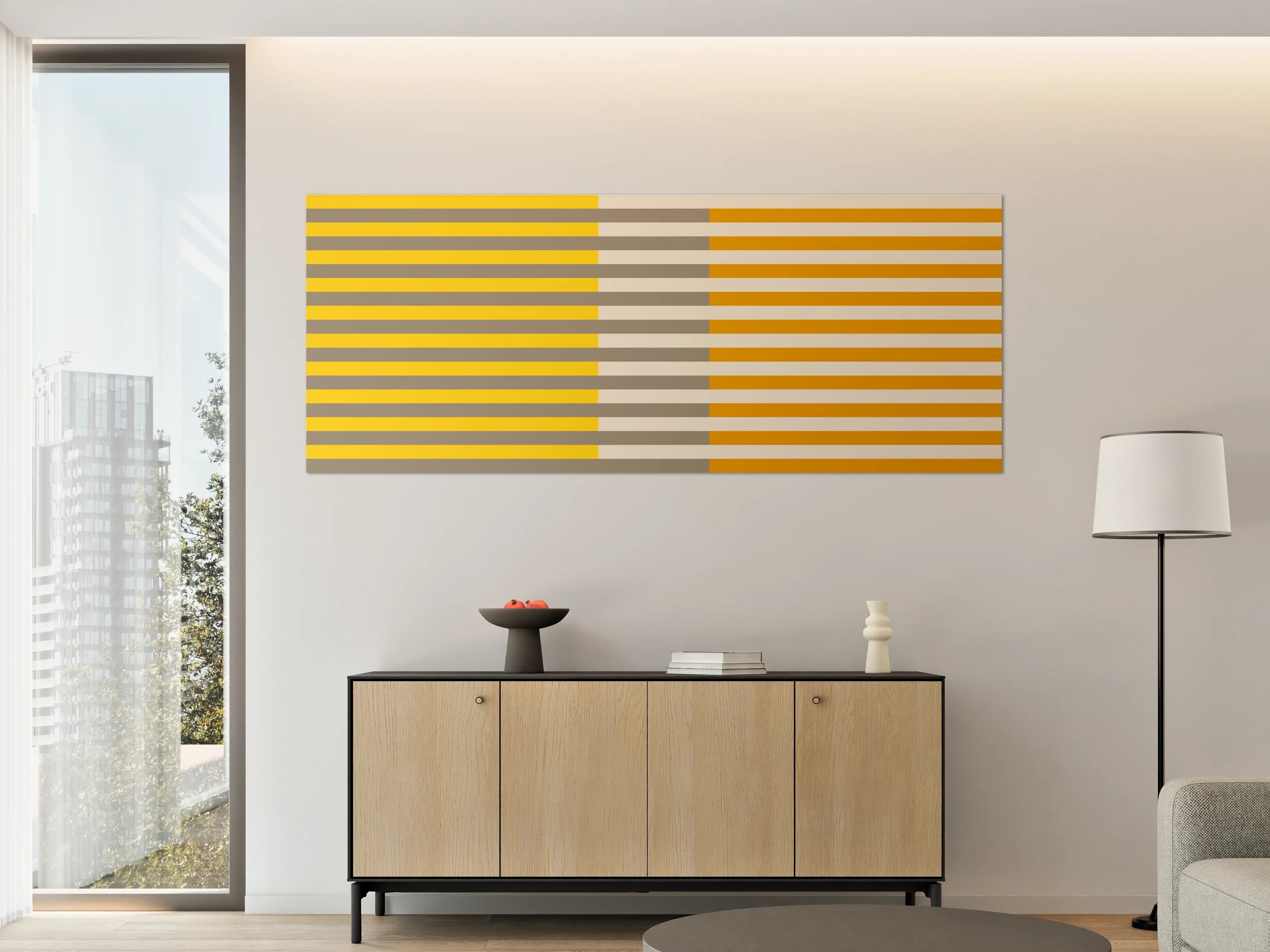 Große Wandbilder - The Yellows - Multy Stripes - Saffron