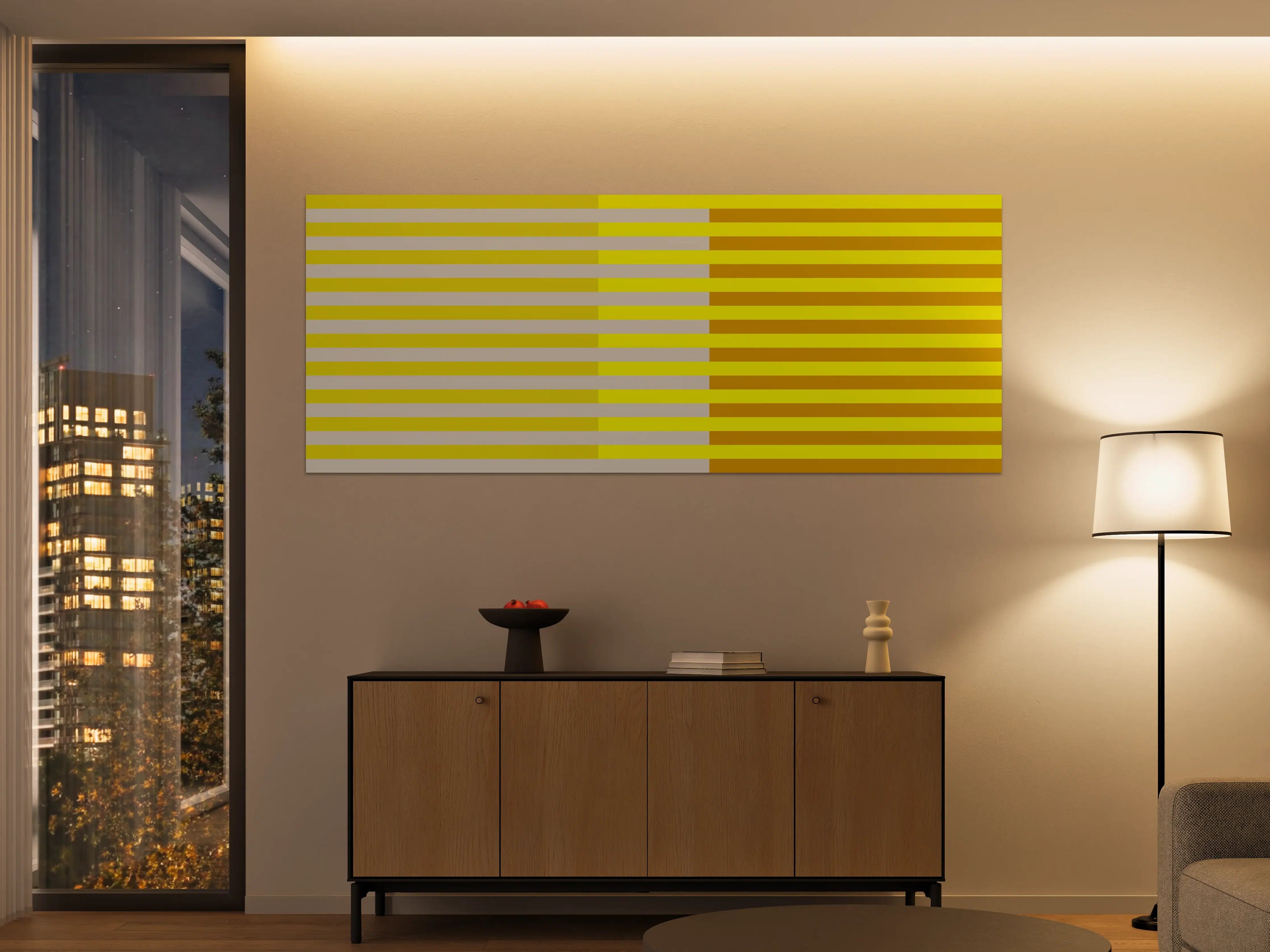 Große Wandbilder - The Yellows - Multy Stripes - Vanilla