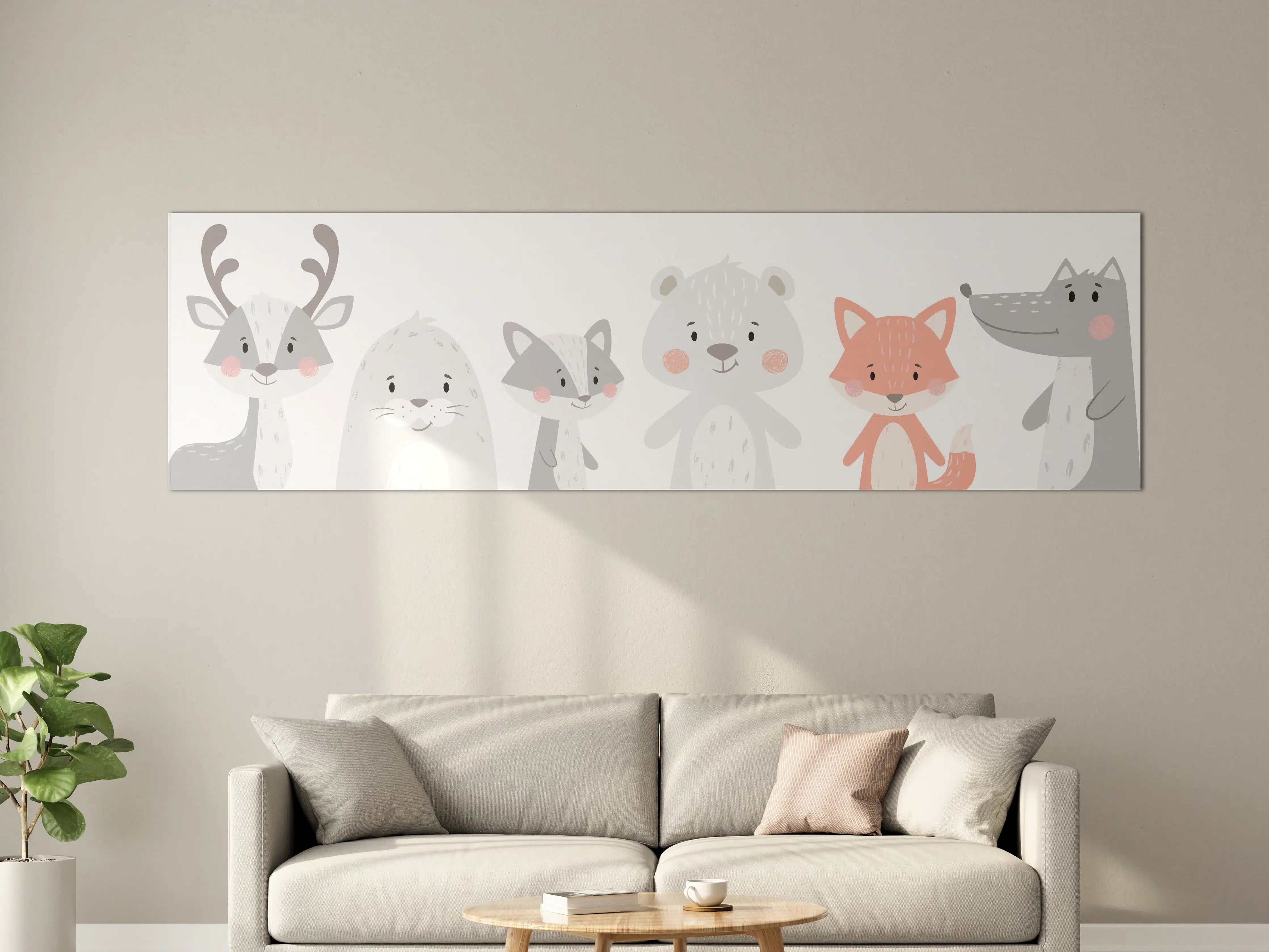 Große Wandbilder - Tierfreunde Pastell Illustration