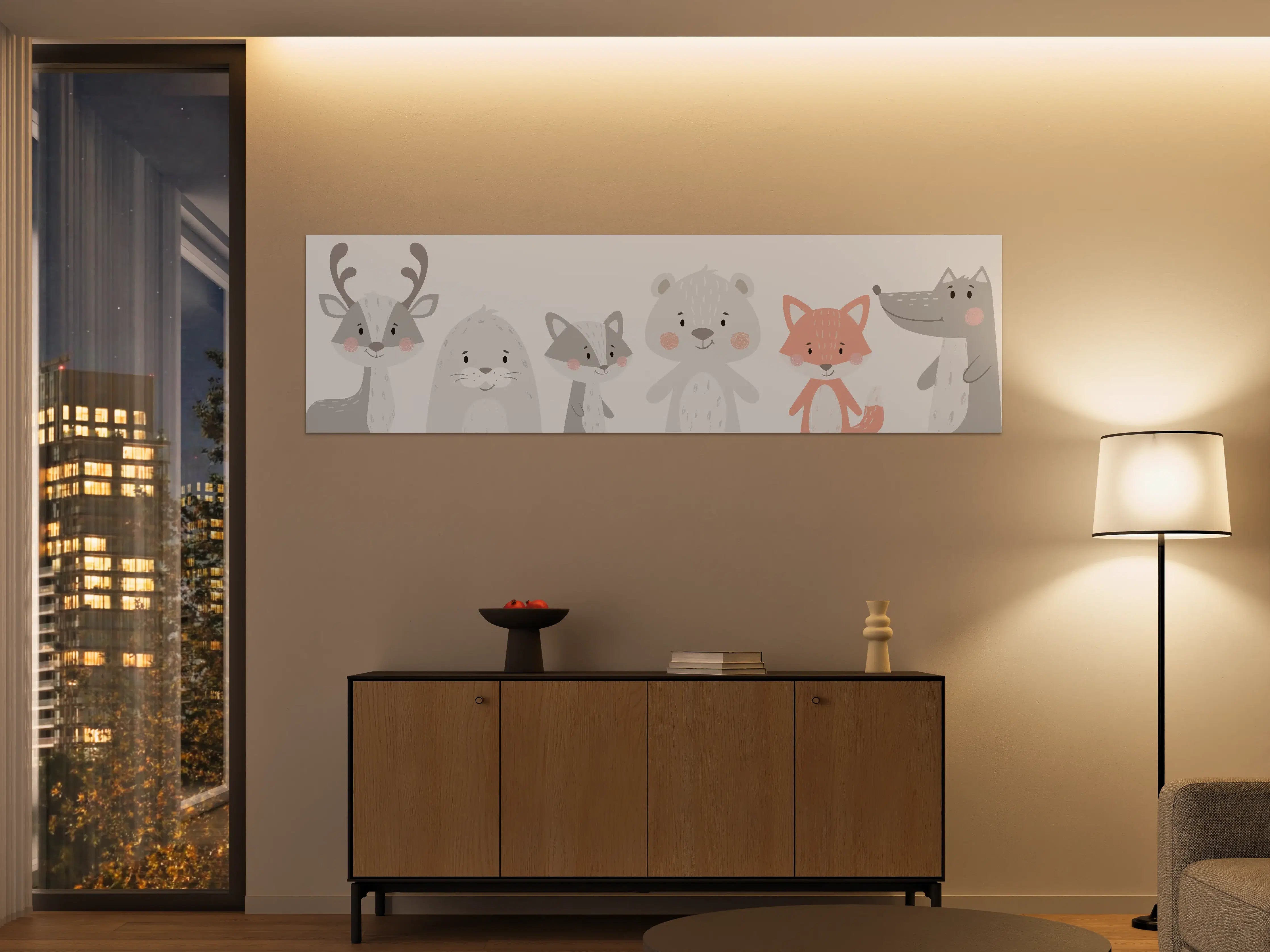 Große Wandbilder - Tierfreunde Pastell Illustration