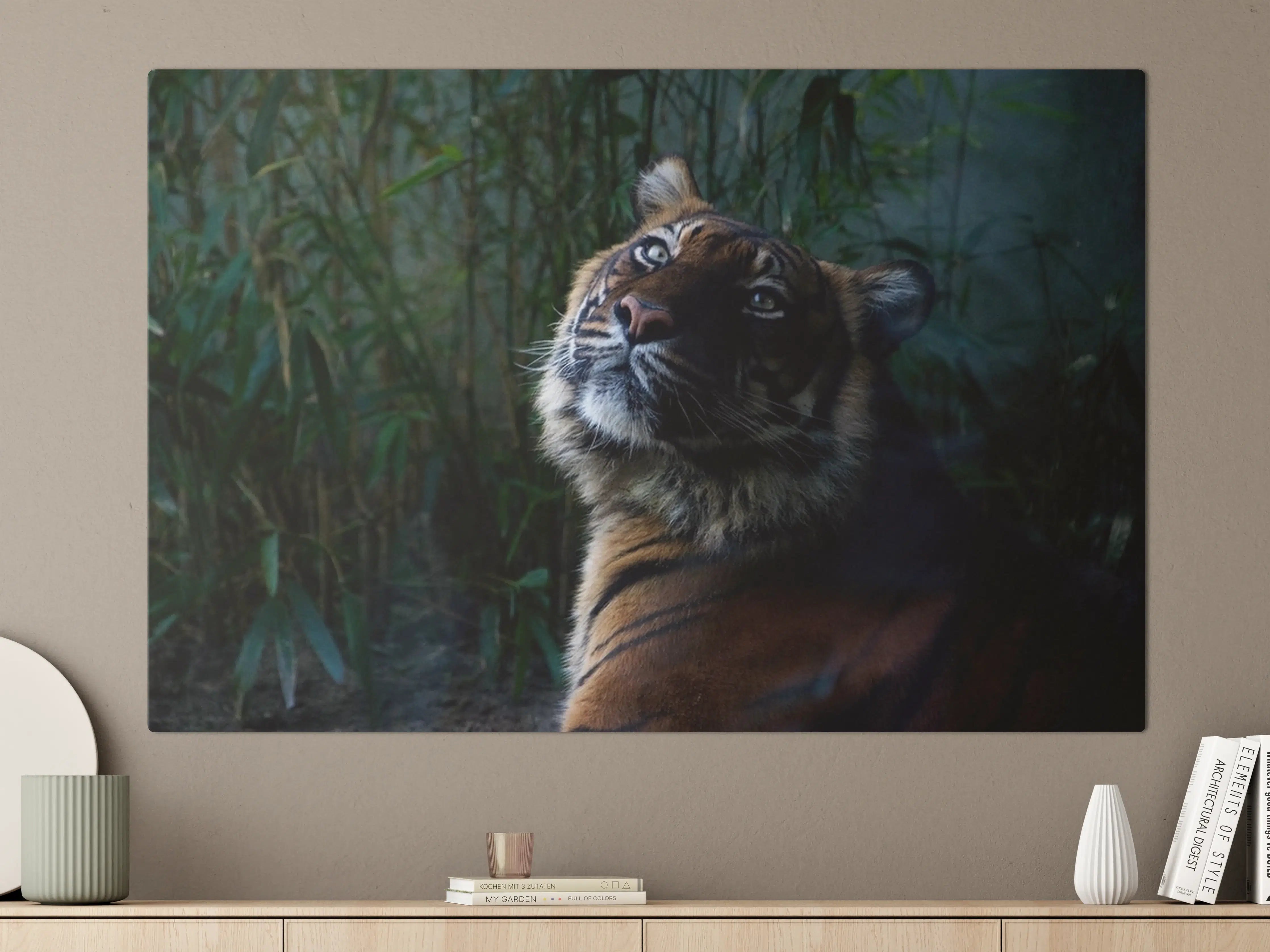 Große Wandbilder - Tiger im Dschungel bei Dämmerung