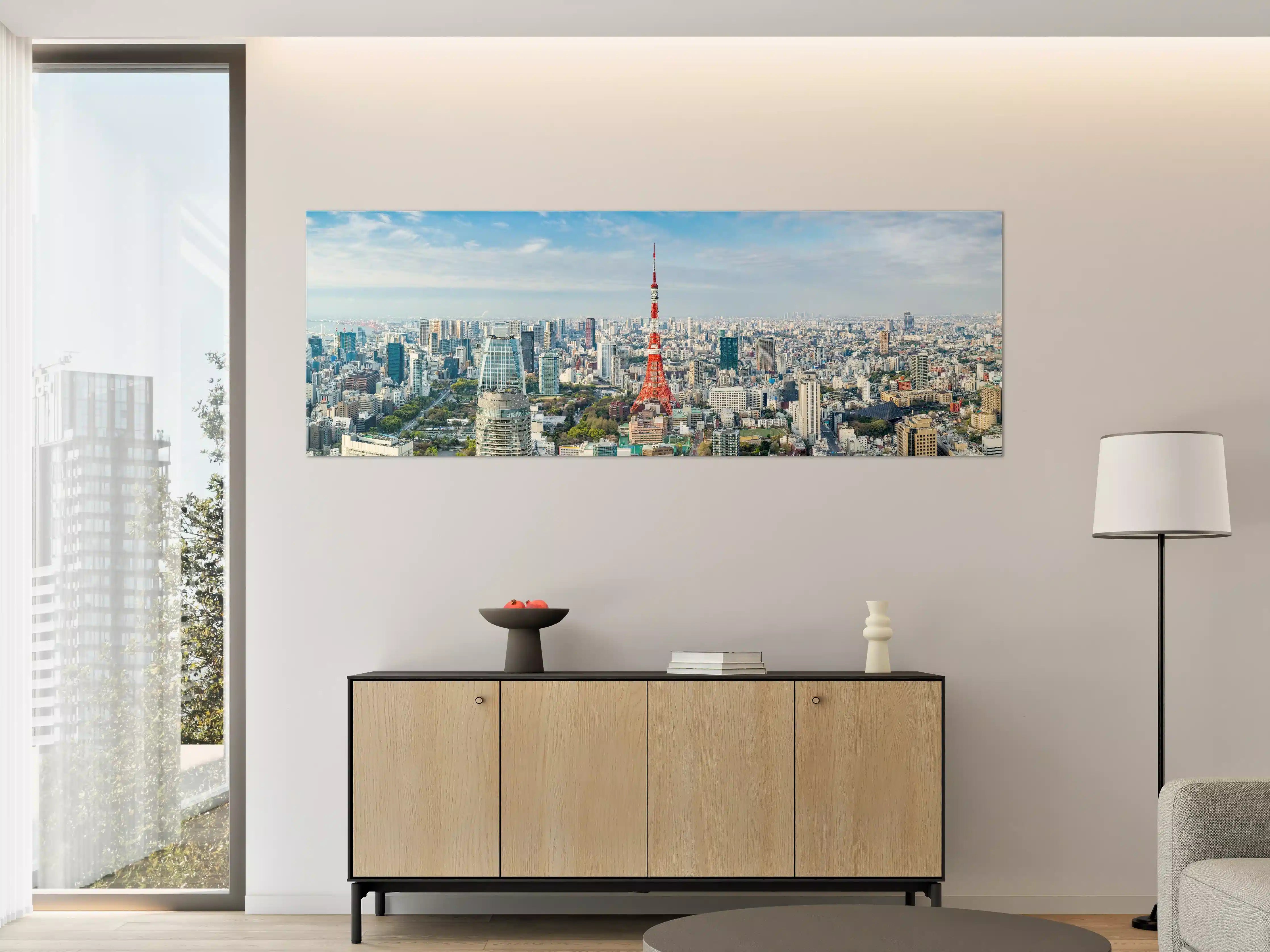 Große Wandbilder - Tokio Skyline Rot-Blau
