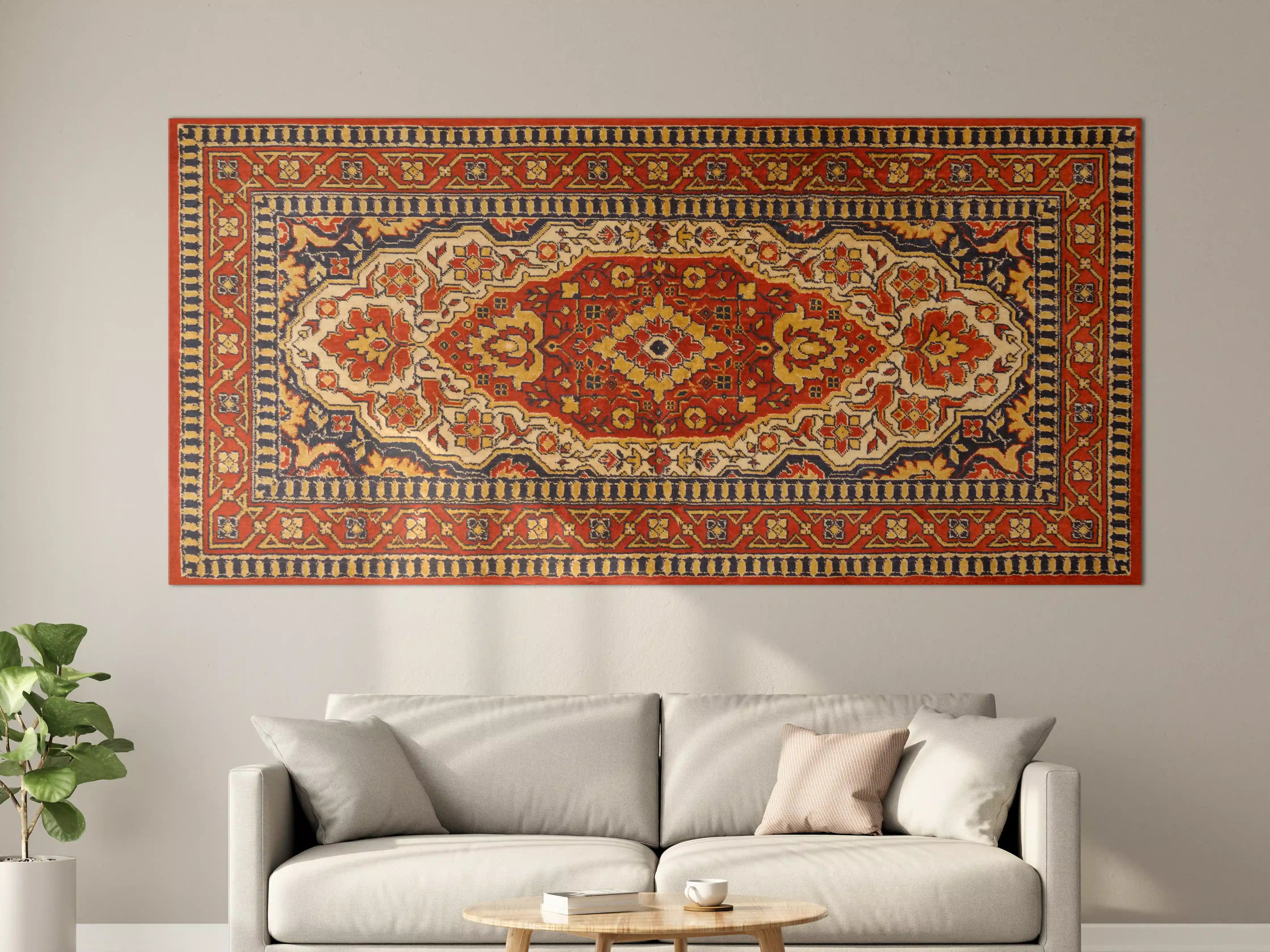 Große Wandbilder - Traditioneller Perser-Teppich mit Rot, Blau und Beige