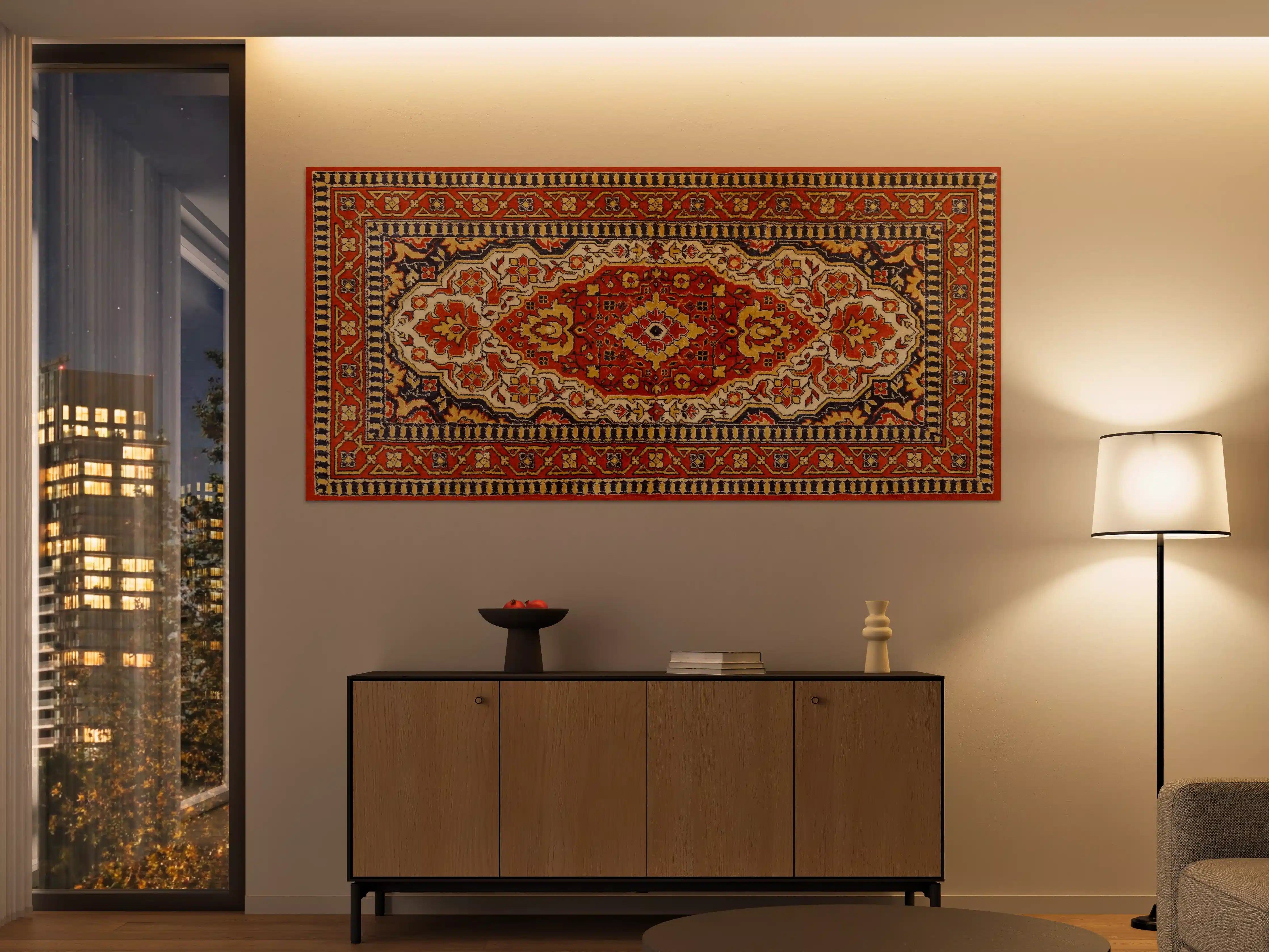 Große Wandbilder - Traditioneller Perser-Teppich mit Rot, Blau und Beige