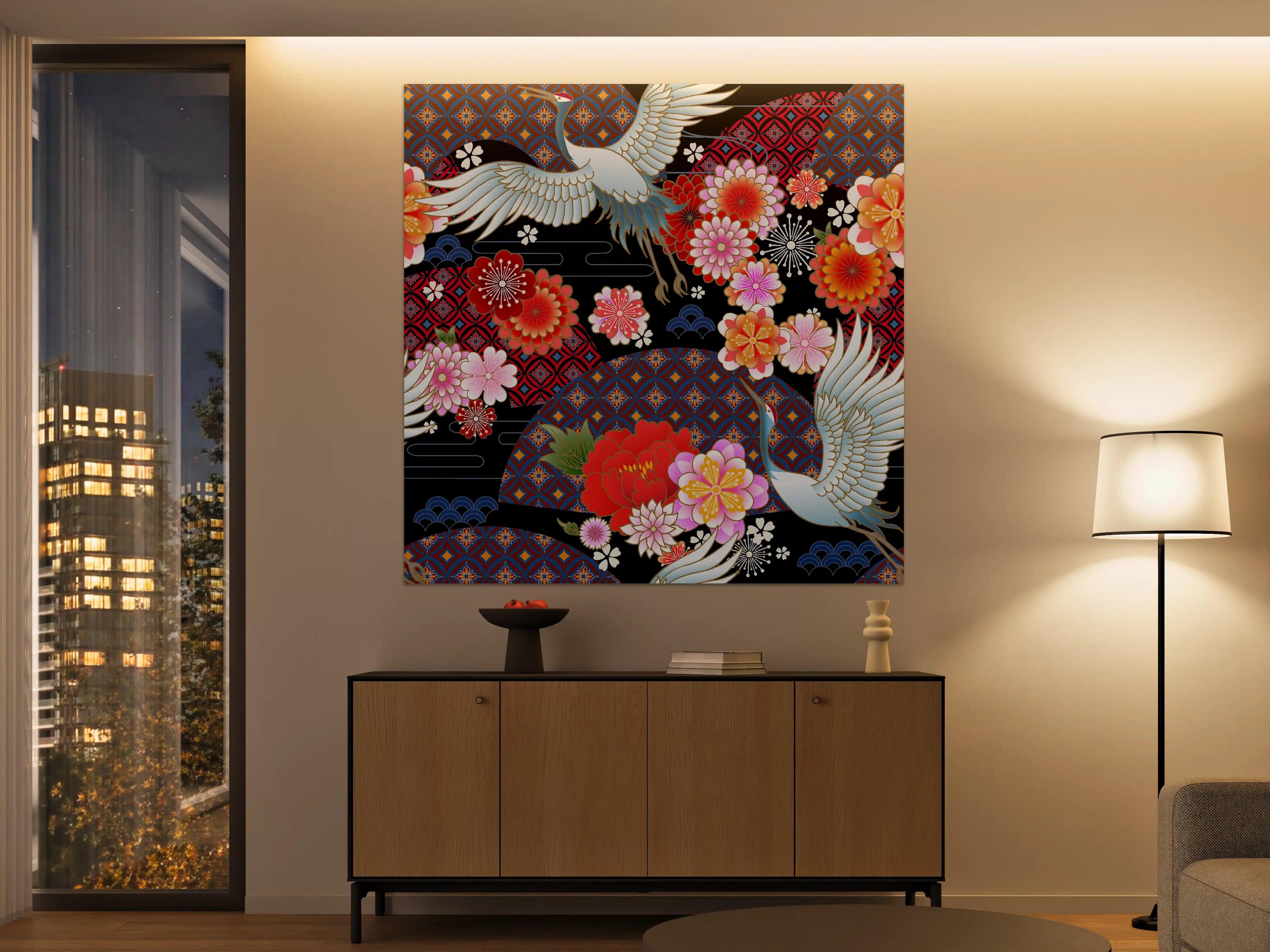 Große Wandbilder - Traditionelles Japan-Blumen-Muster