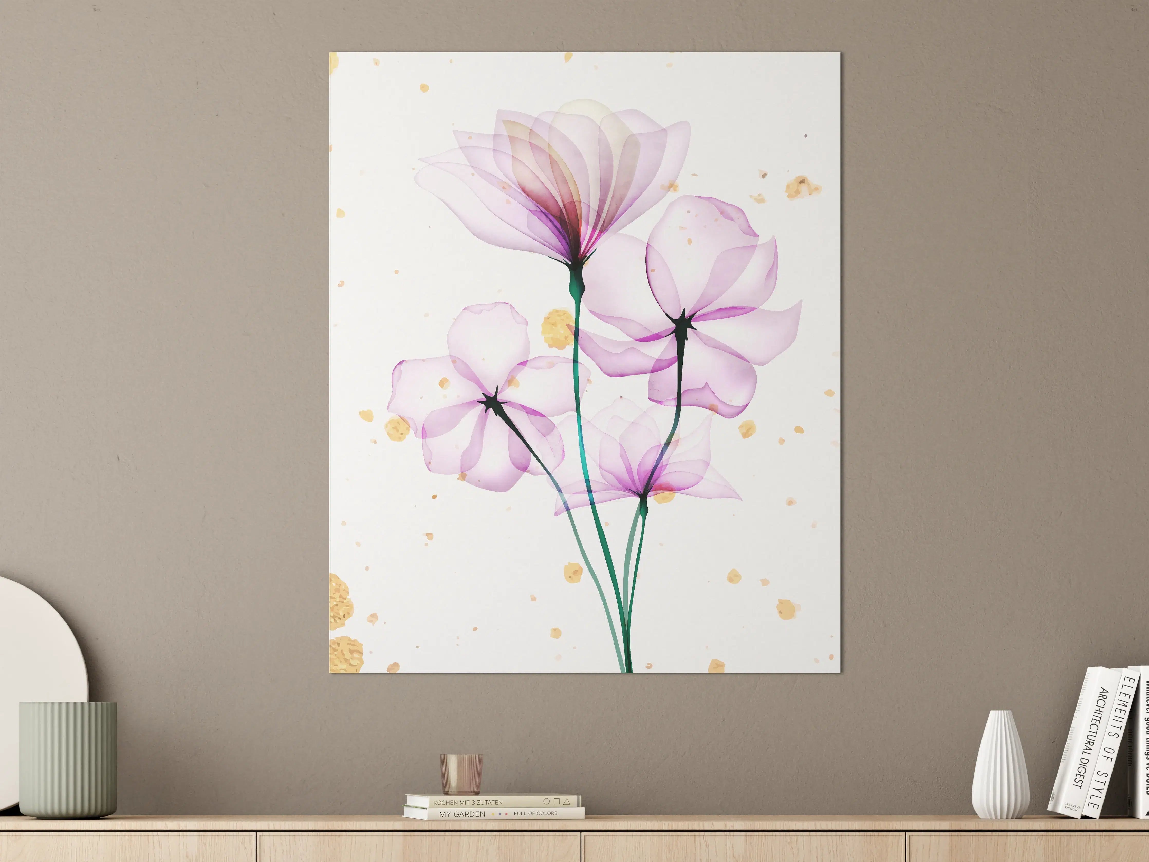 Große Wandbilder - Transluzente Blüten Aquarell-Effekt