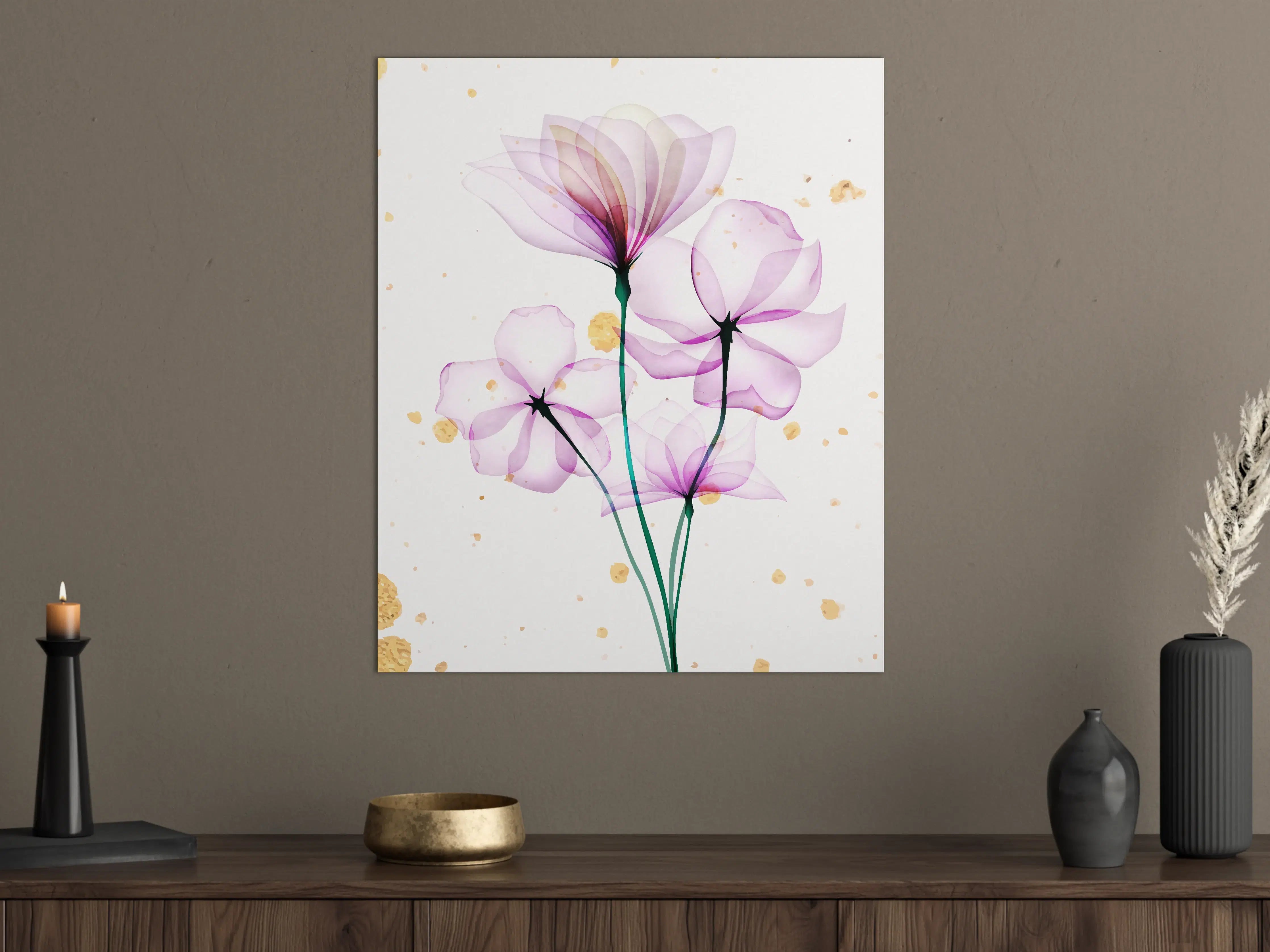 Große Wandbilder - Transluzente Blüten Aquarell-Effekt