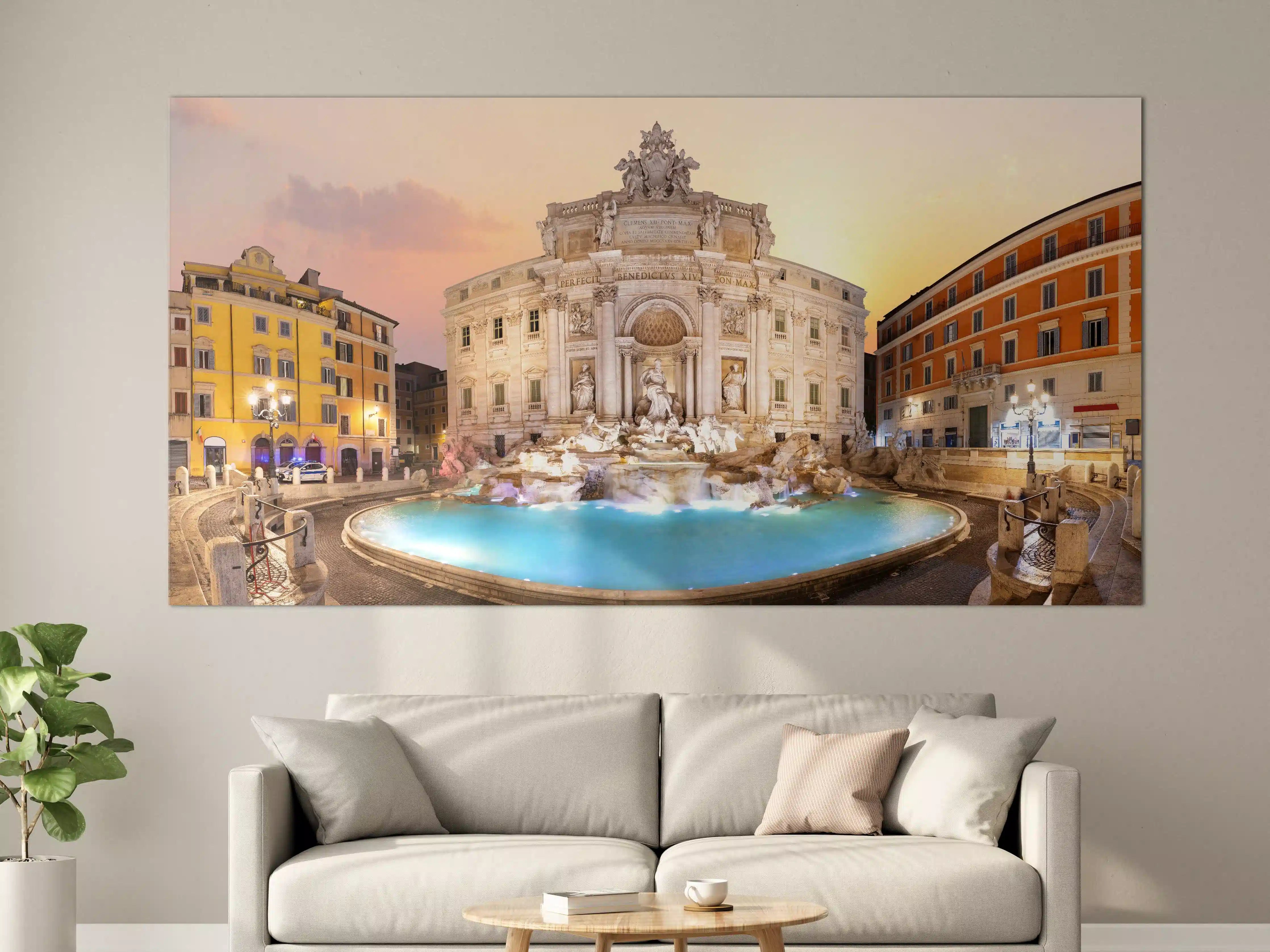 Große Wandbilder - Trevi-Brunnen bei Sonnenaufgang