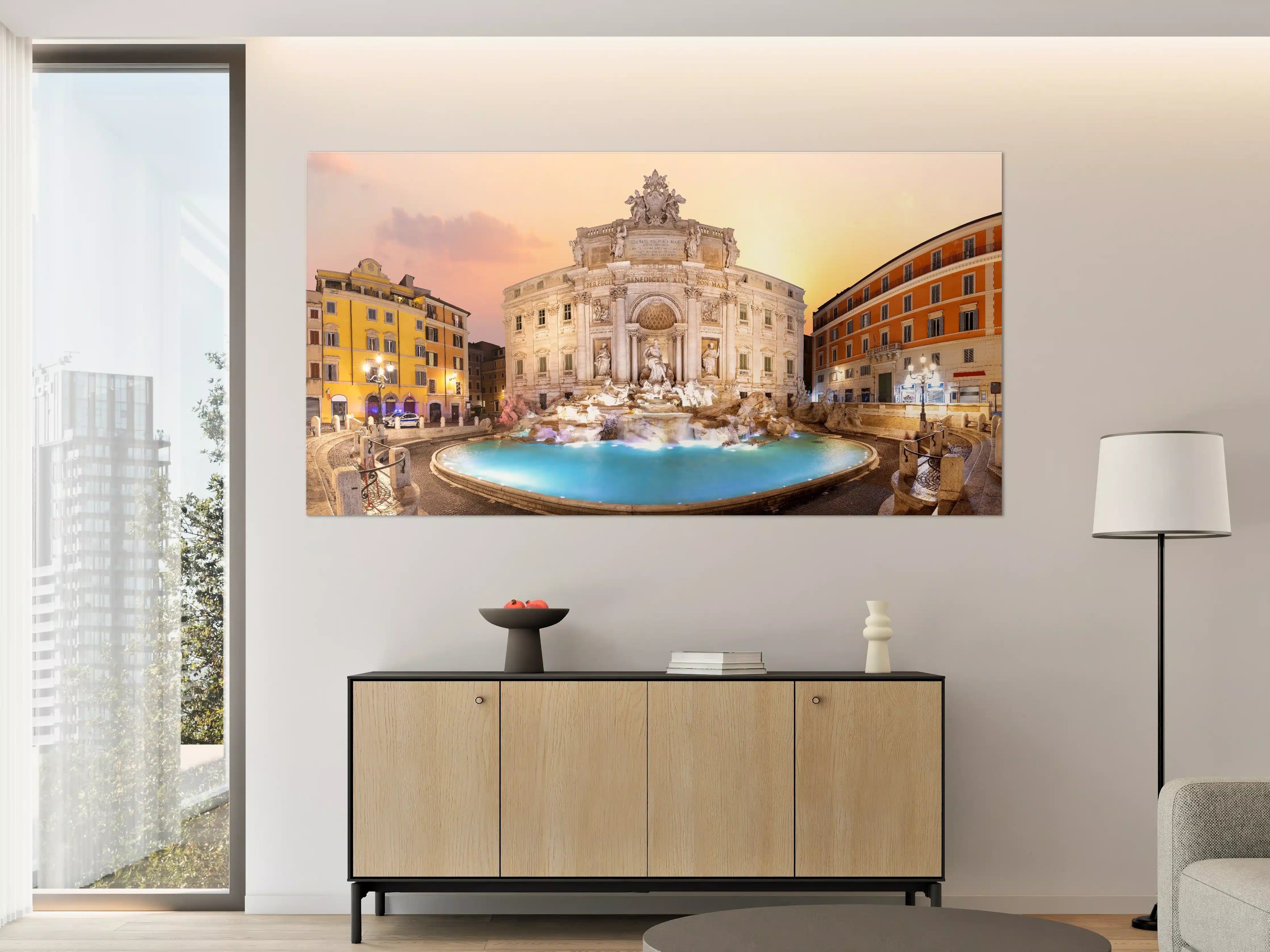 Große Wandbilder - Trevi-Brunnen bei Sonnenaufgang