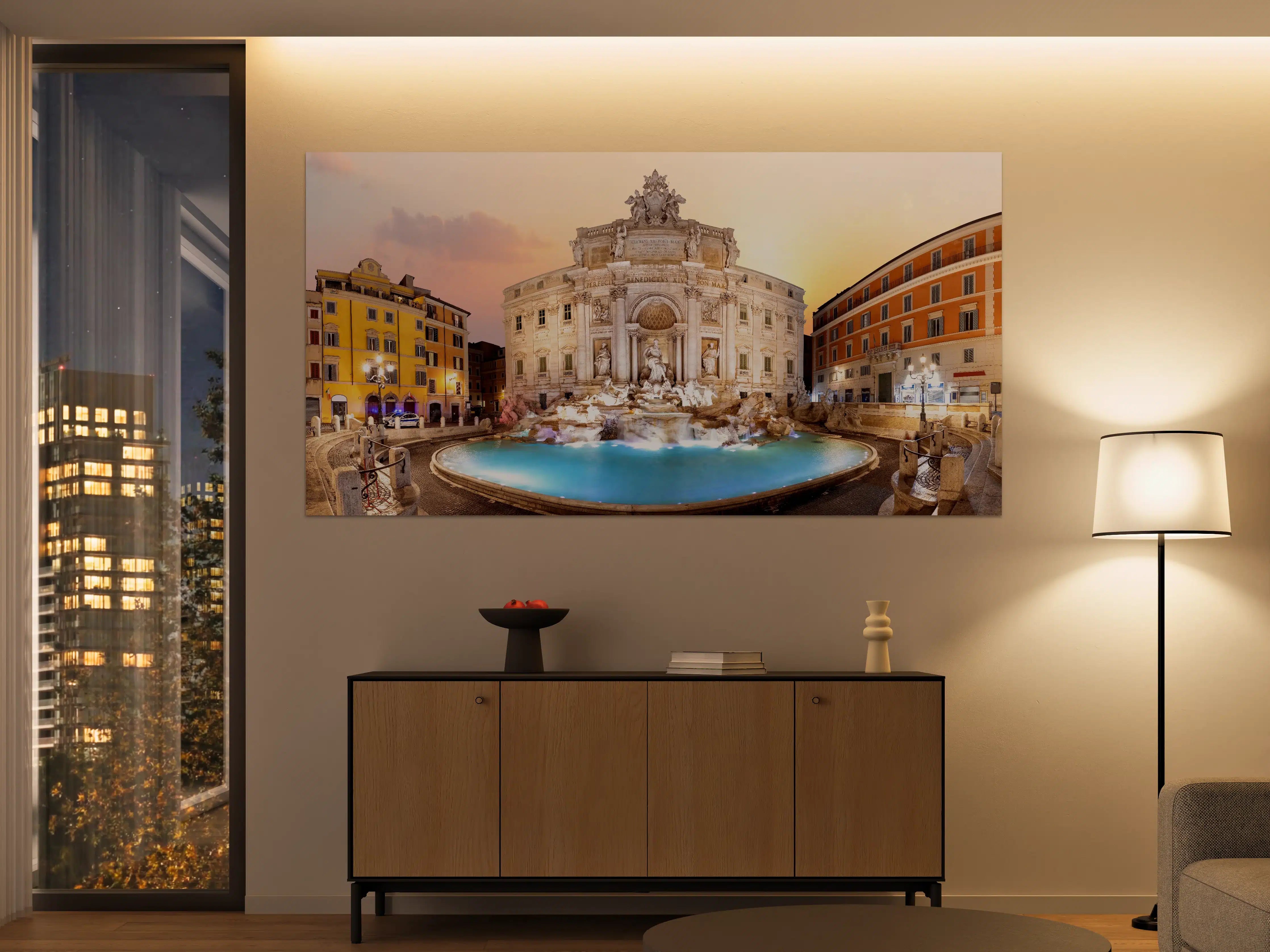 Große Wandbilder - Trevi-Brunnen bei Sonnenaufgang