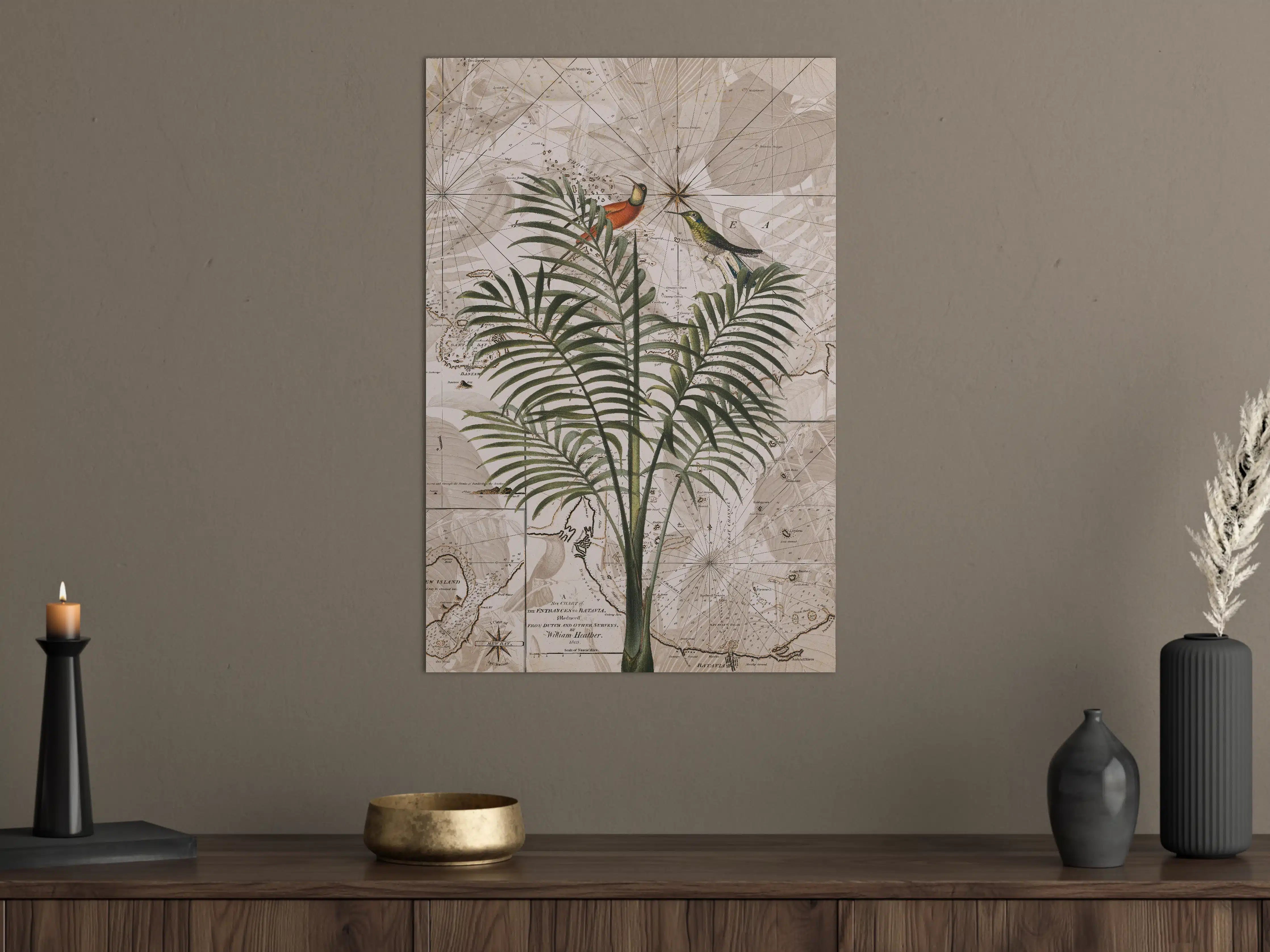 Große Wandbilder - Tropische Dschungel Kartenwandkunst
