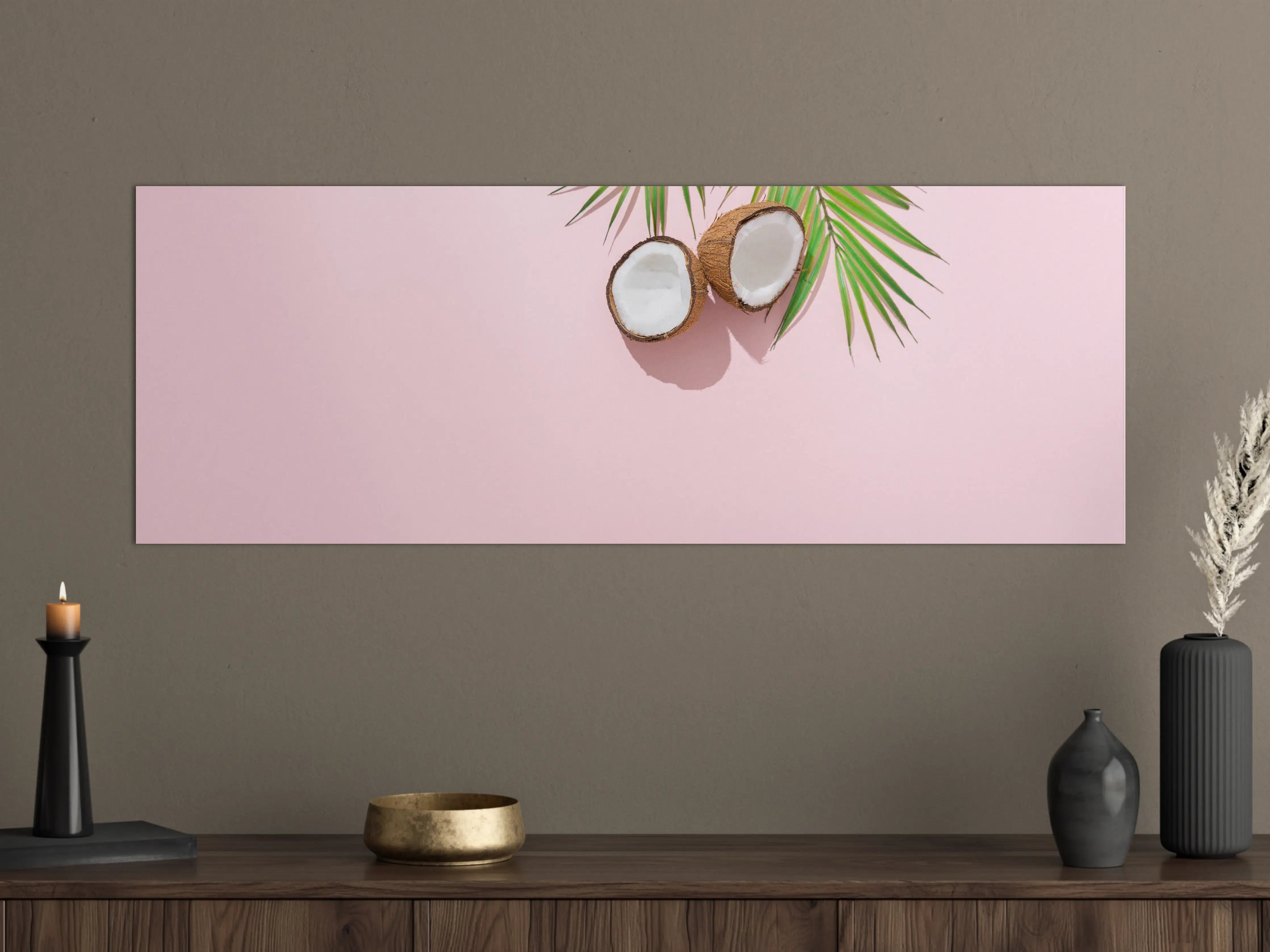 Große Wandbilder - Tropische Kokosnuss auf Rosa