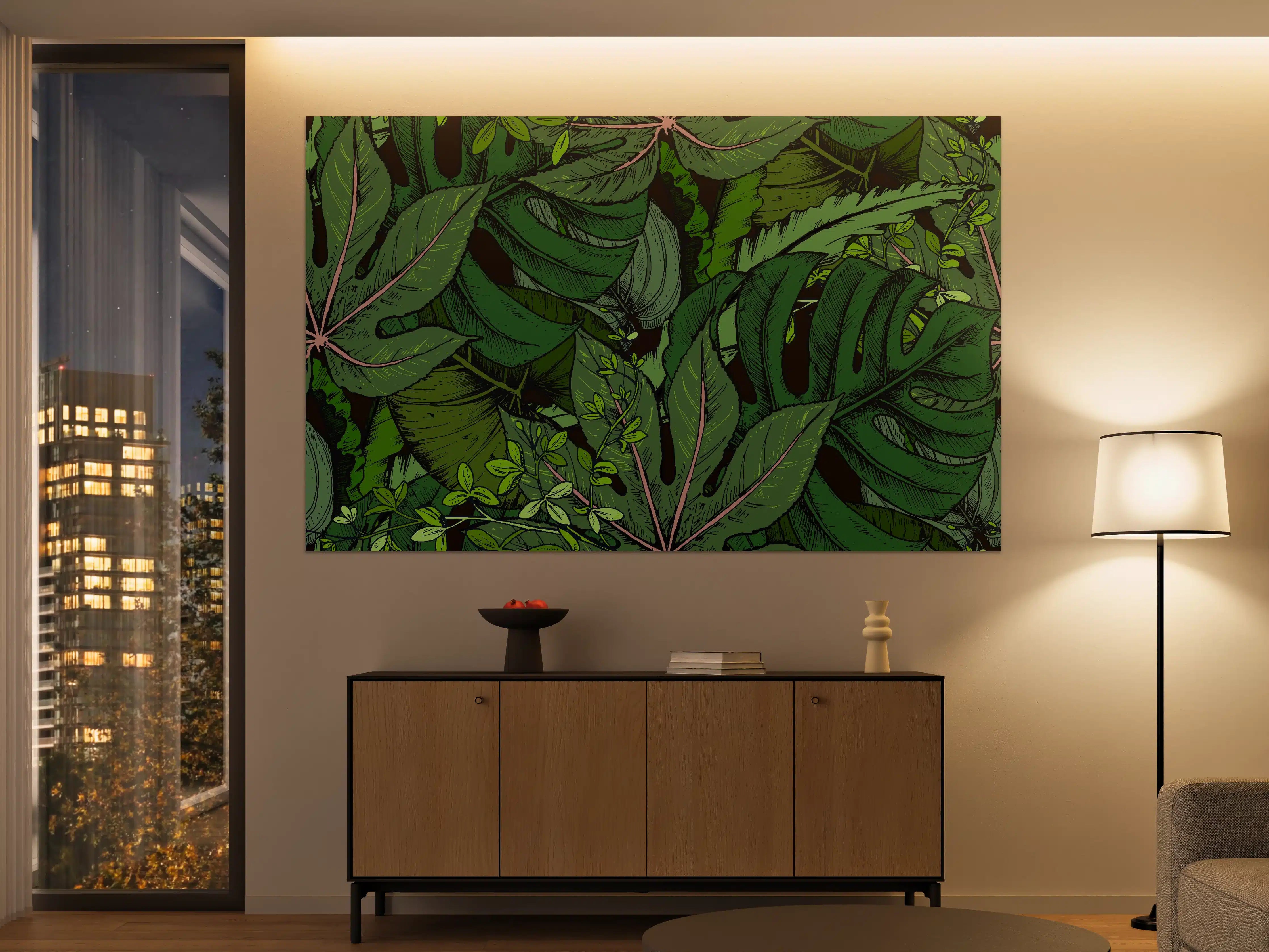 Große Wandbilder - Tropische Monstera-Blätter Grün