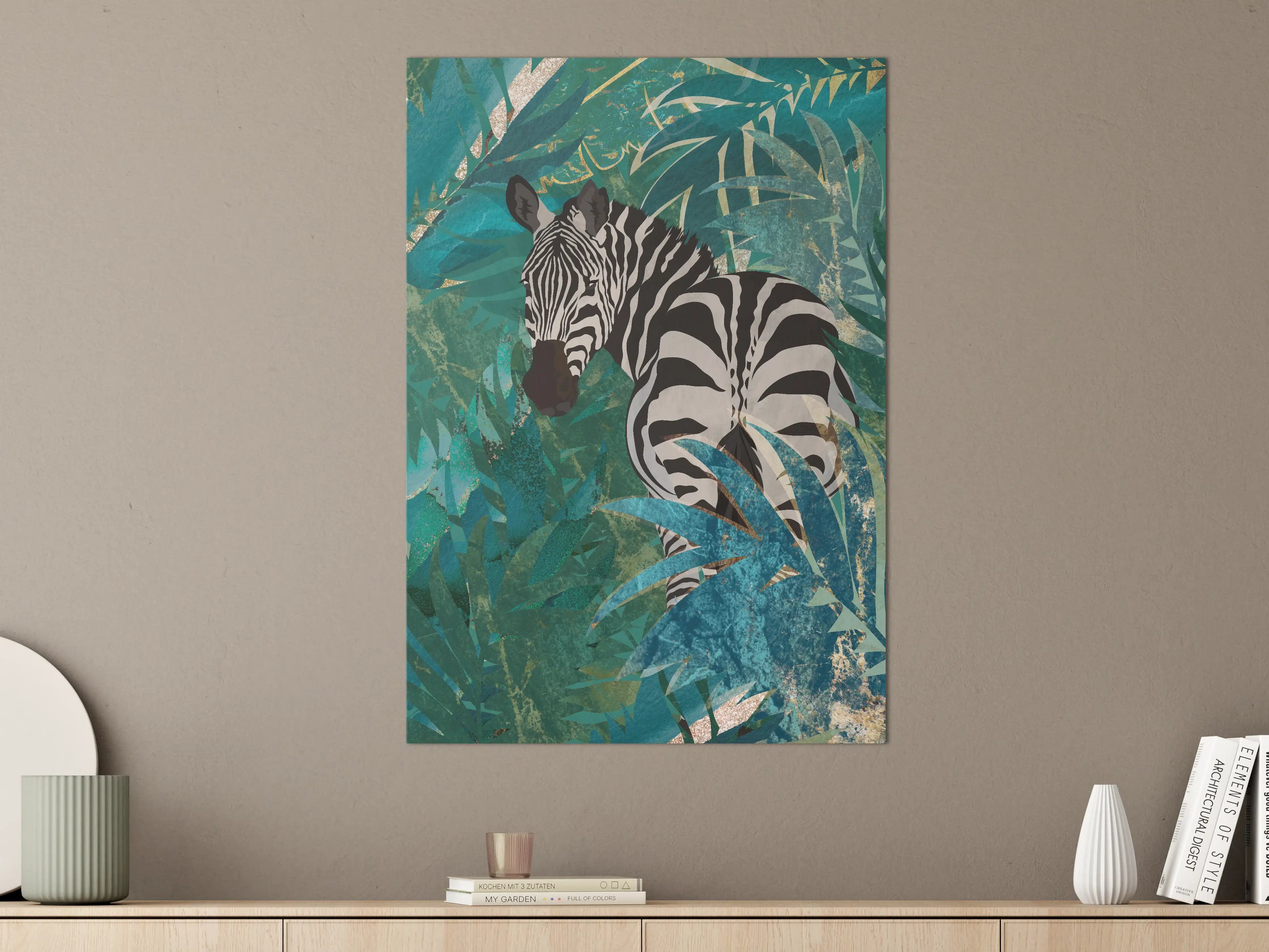 Große Wandbilder - Tropische Zeichnung - Zebra