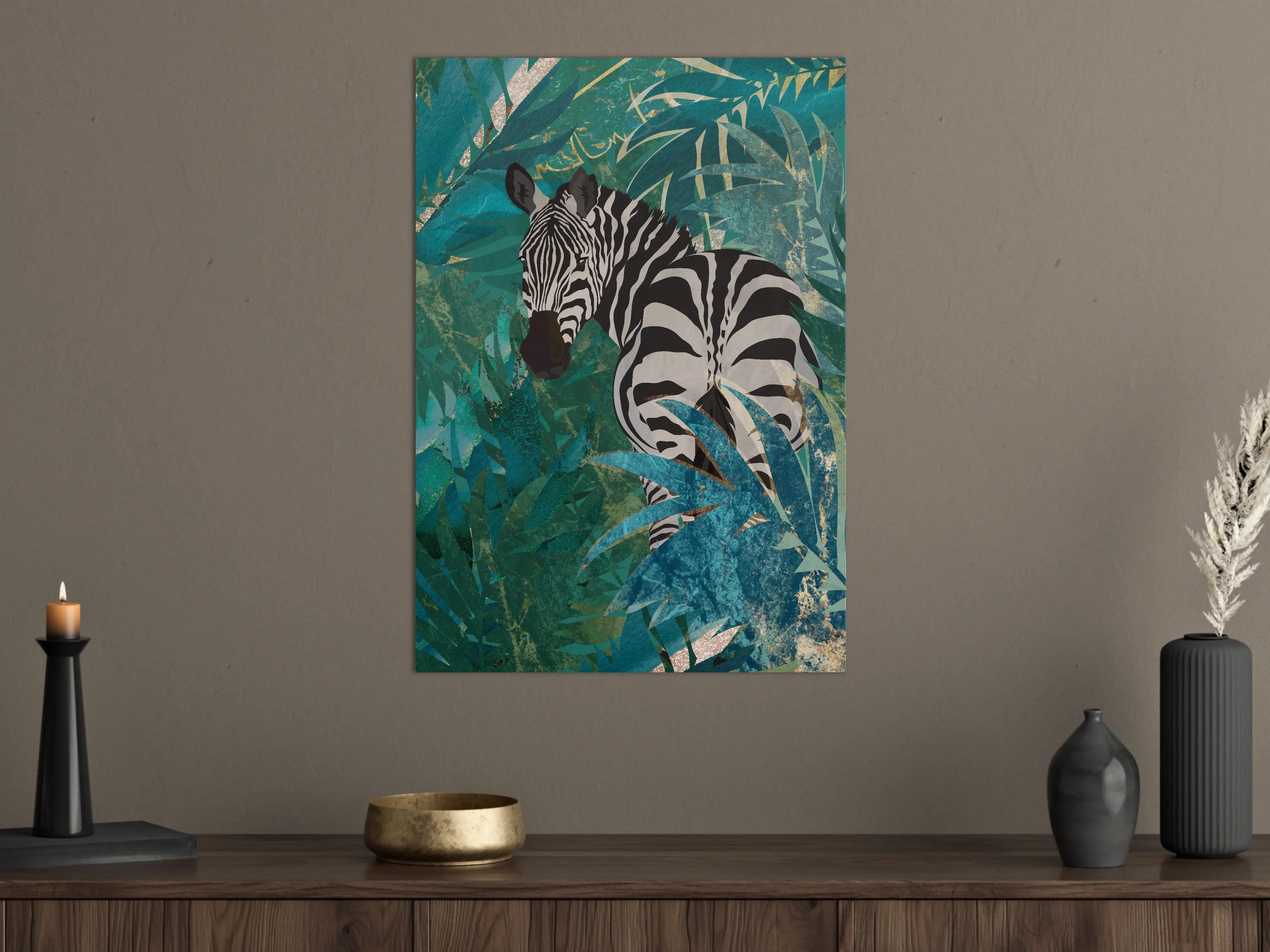 Große Wandbilder - Tropische Zeichnung - Zebra