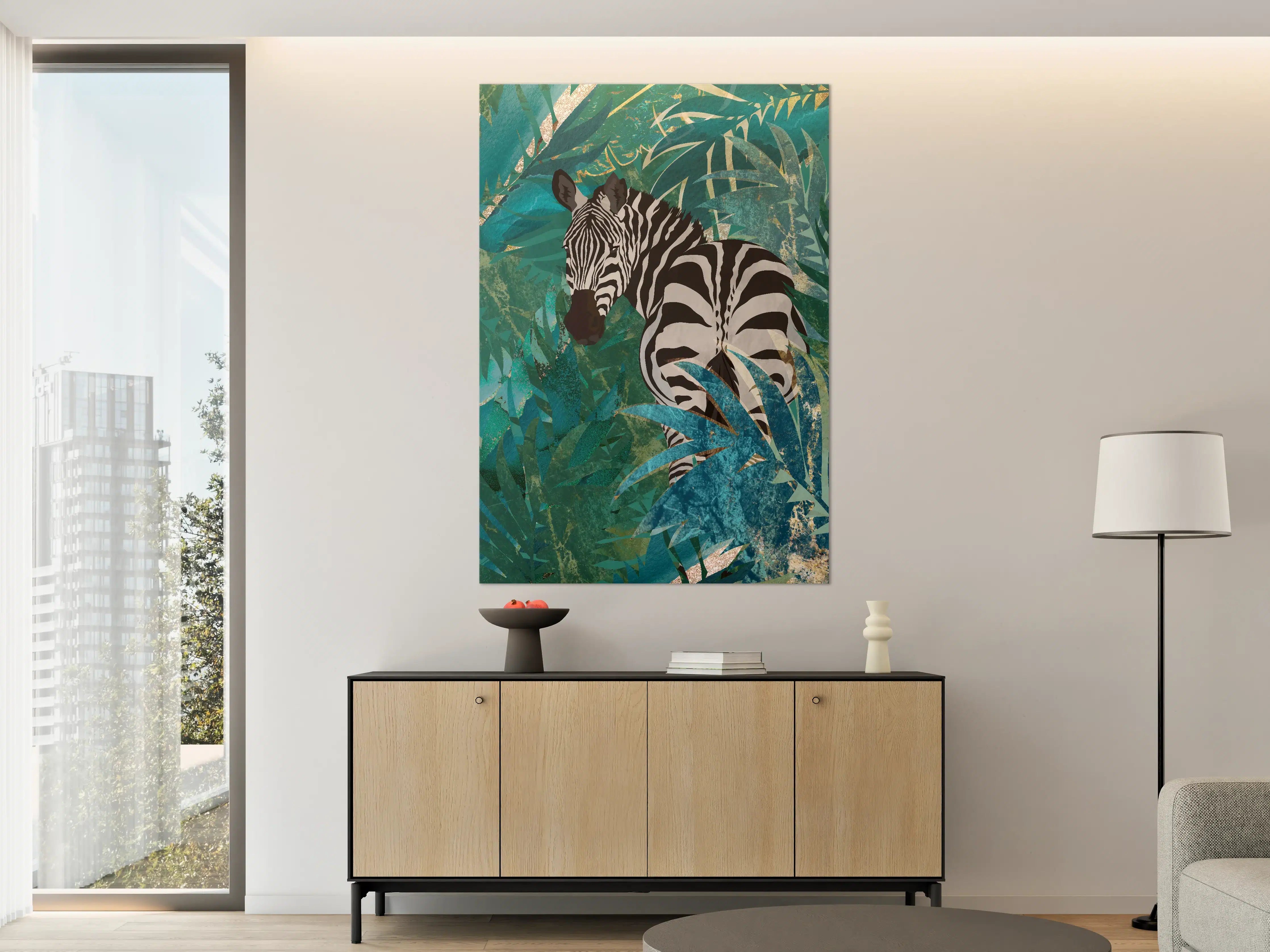 Große Wandbilder - Tropische Zeichnung - Zebra