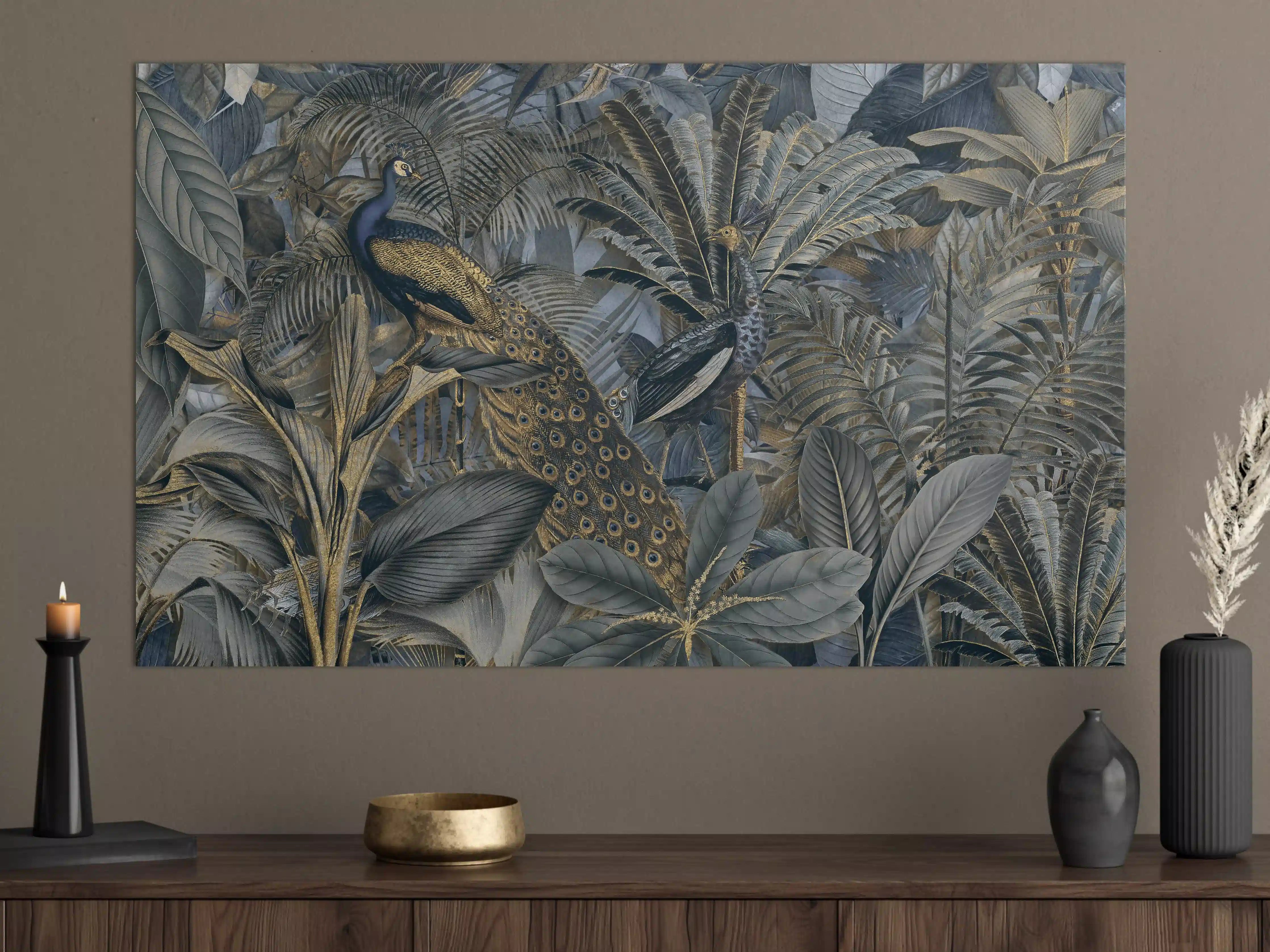 Große Wandbilder - Tropischer Garten - Pfau