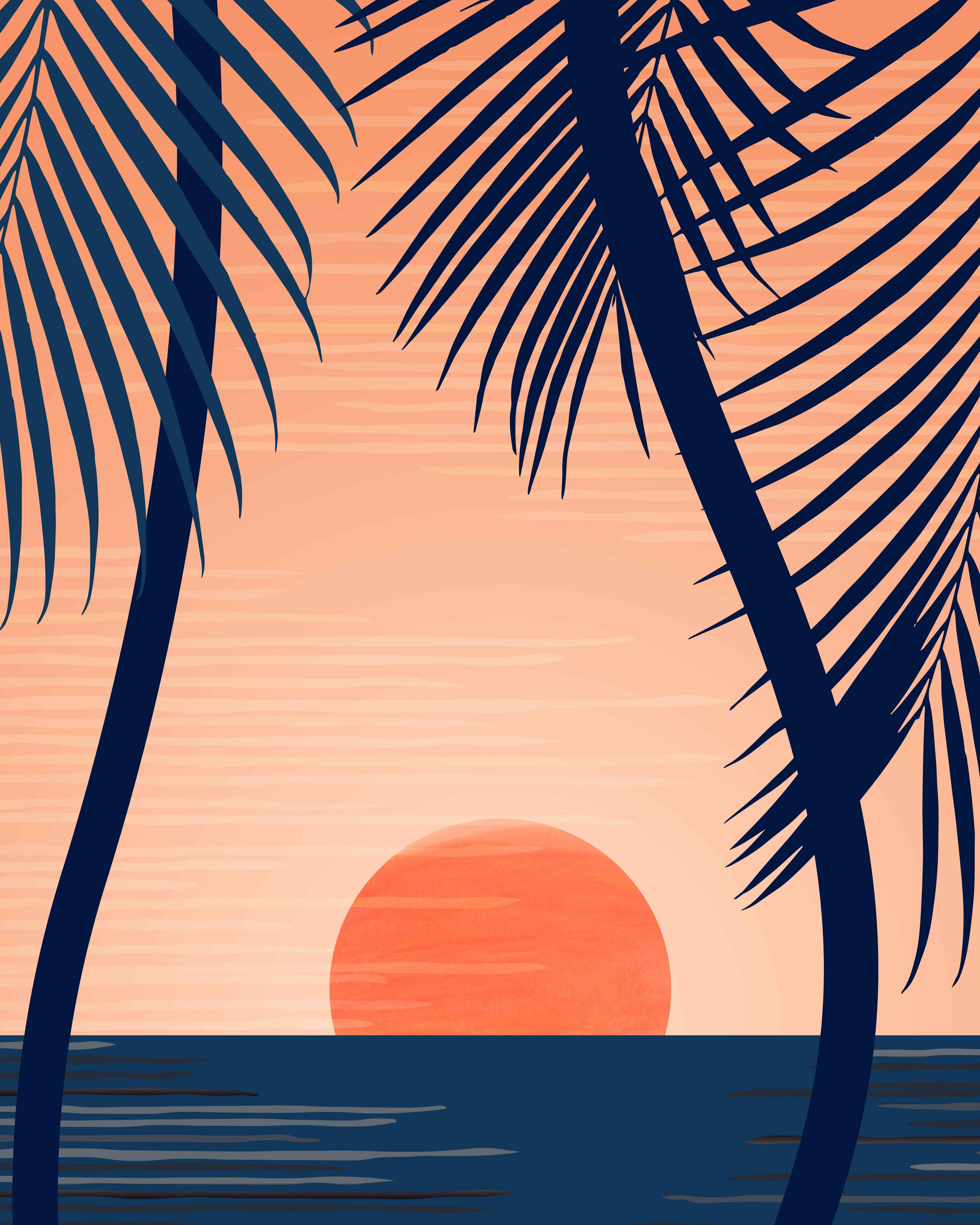 Große Wandbilder-Tropischer Sonnenuntergang am Meer