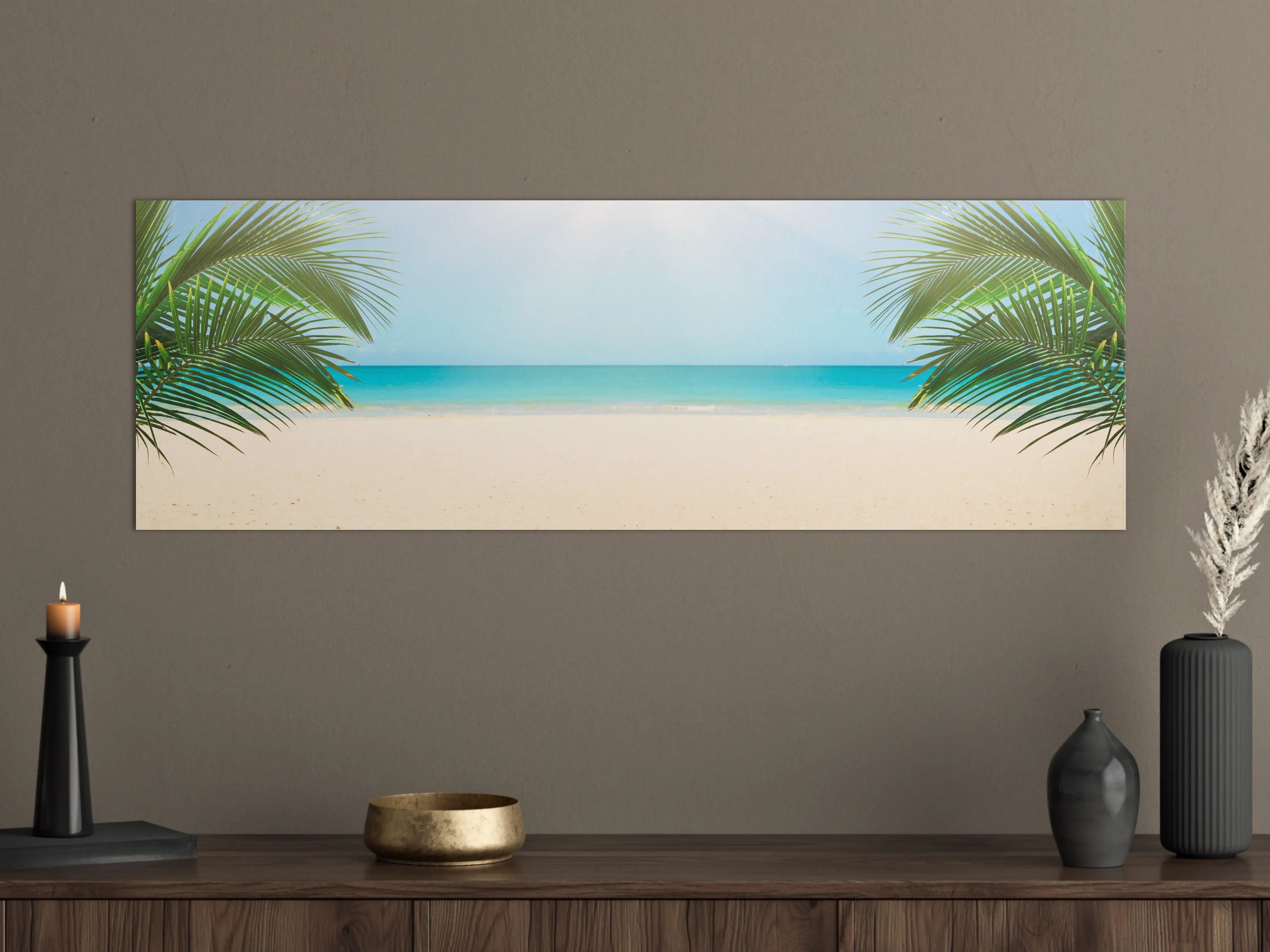 Große Wandbilder - Tropischer Strand mit Palmenansicht