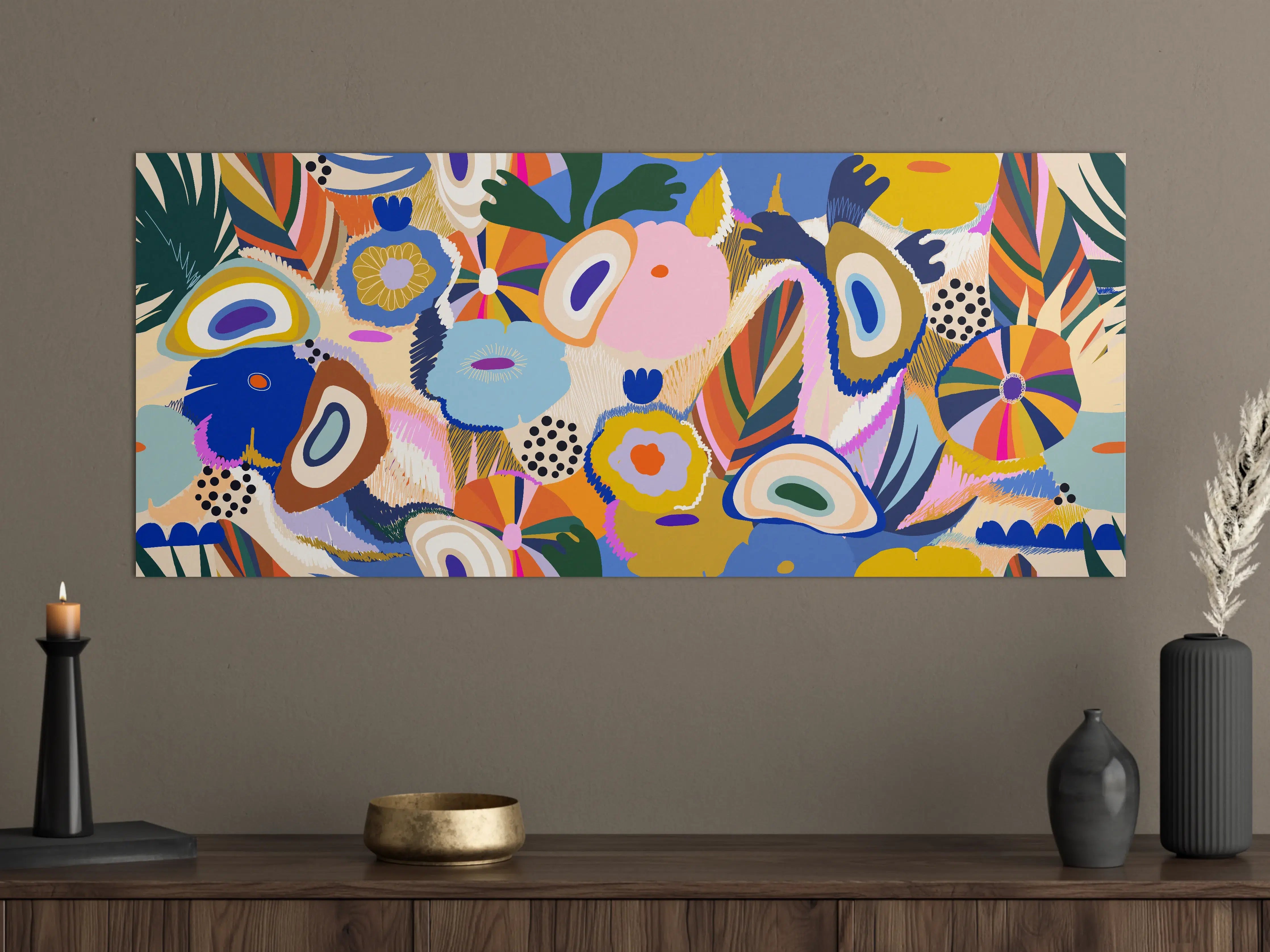 Große Wandbilder - Tropisches Blumen-Abstract Bunt