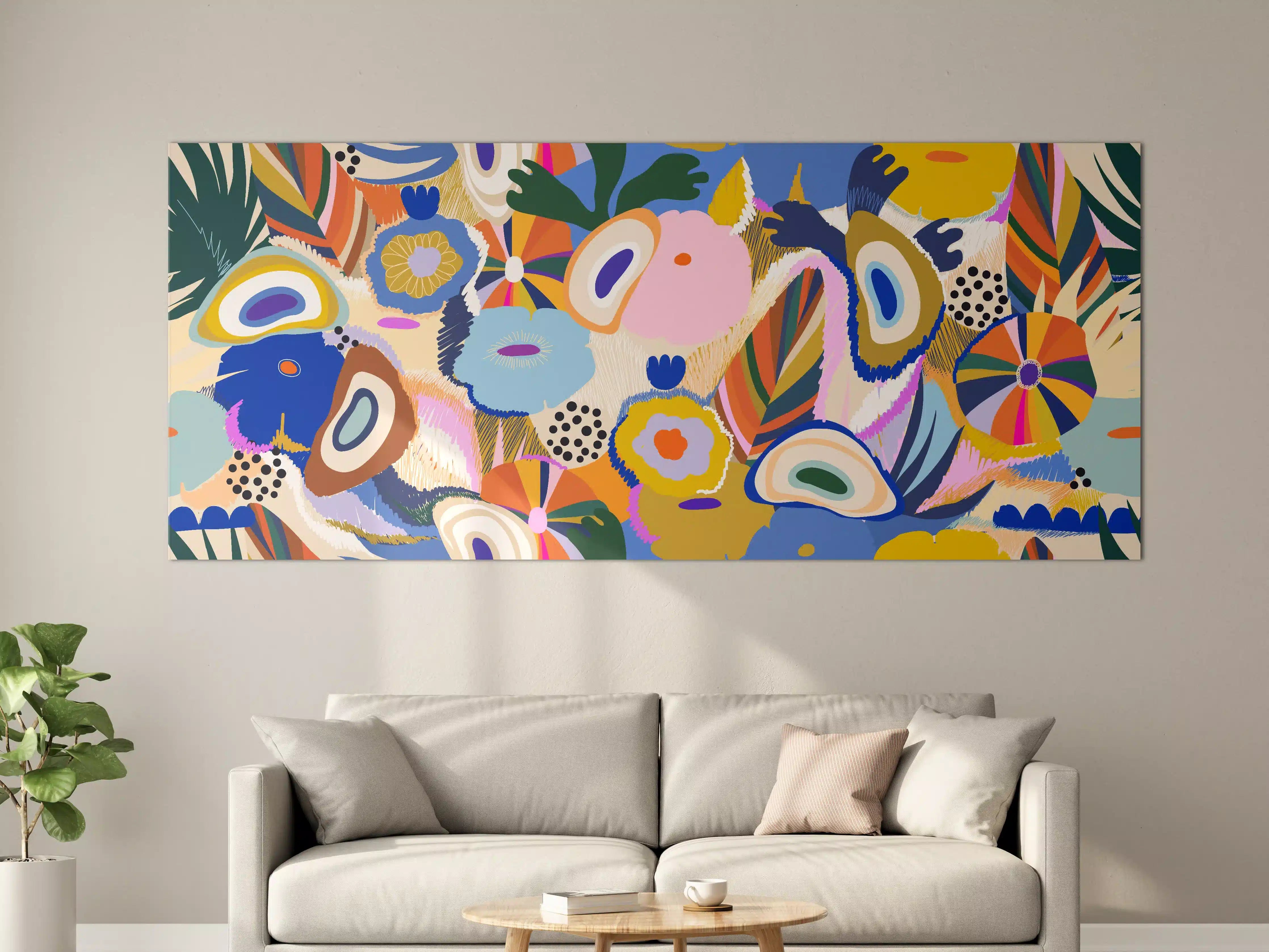 Große Wandbilder - Tropisches Blumen-Abstract Bunt