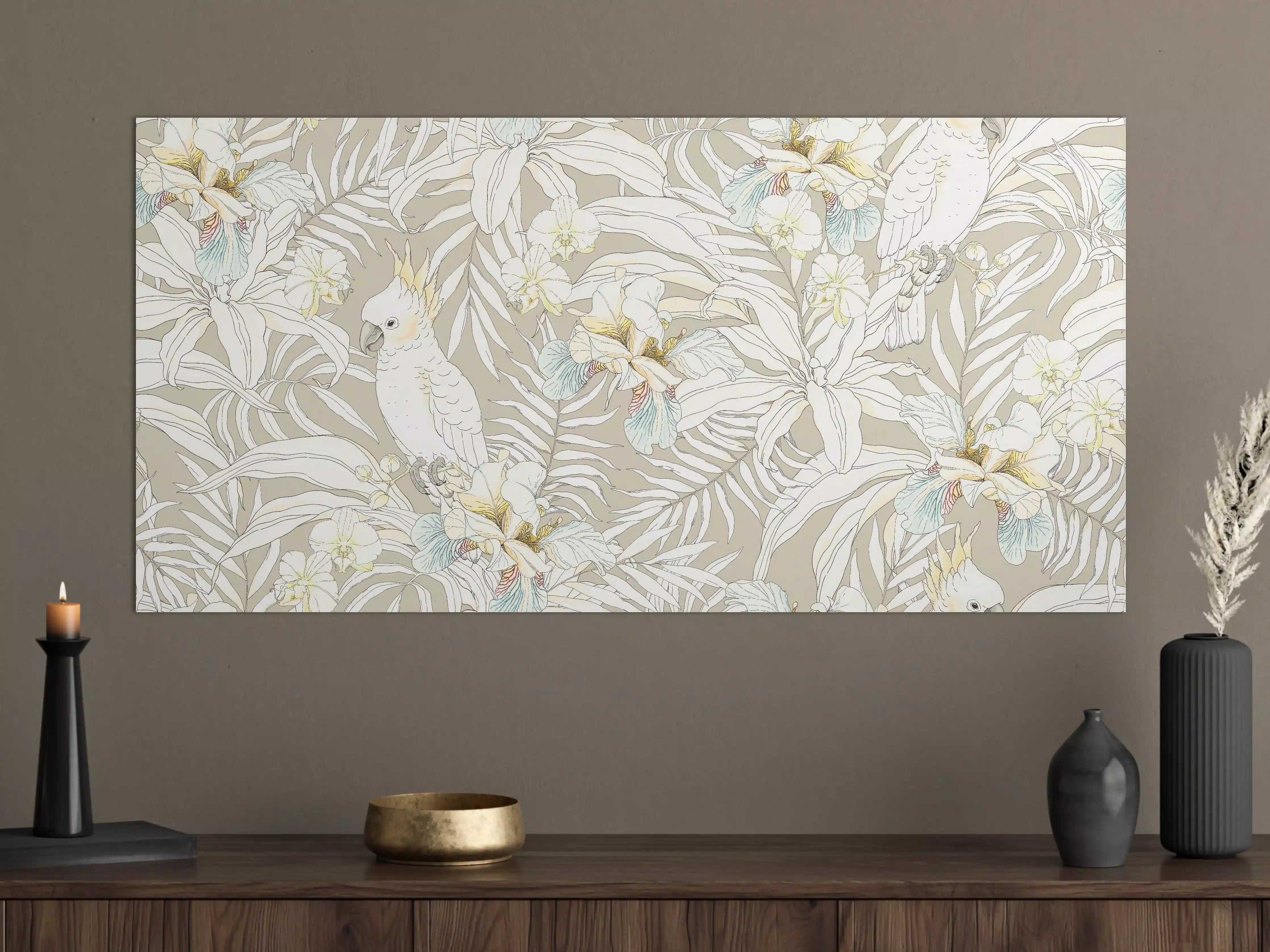 Große Wandbilder - Tropisches Kakadu-Floral Muster