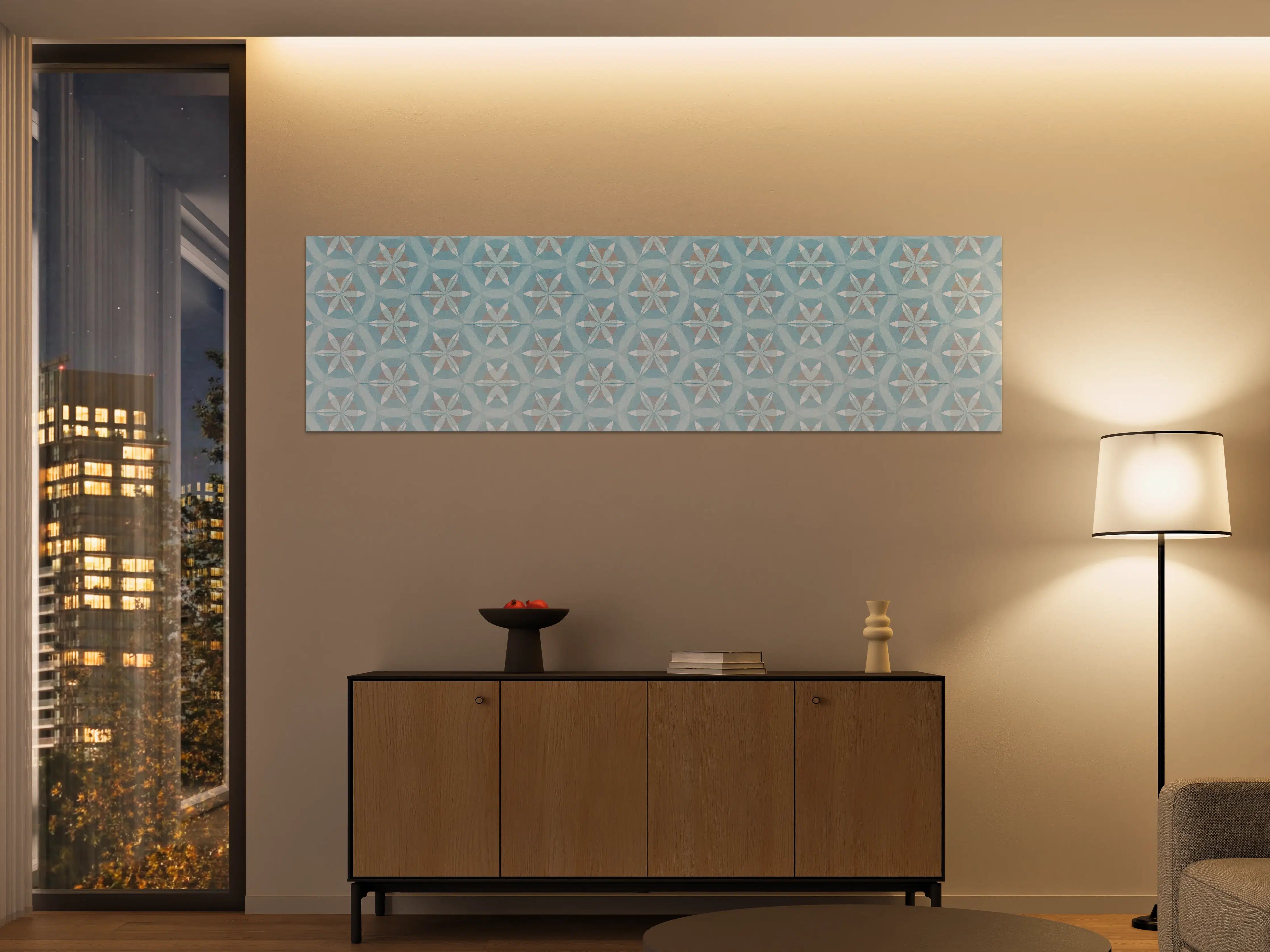 Große Wandbilder - Türkis-Braun Vintage geometrisch Mosaik