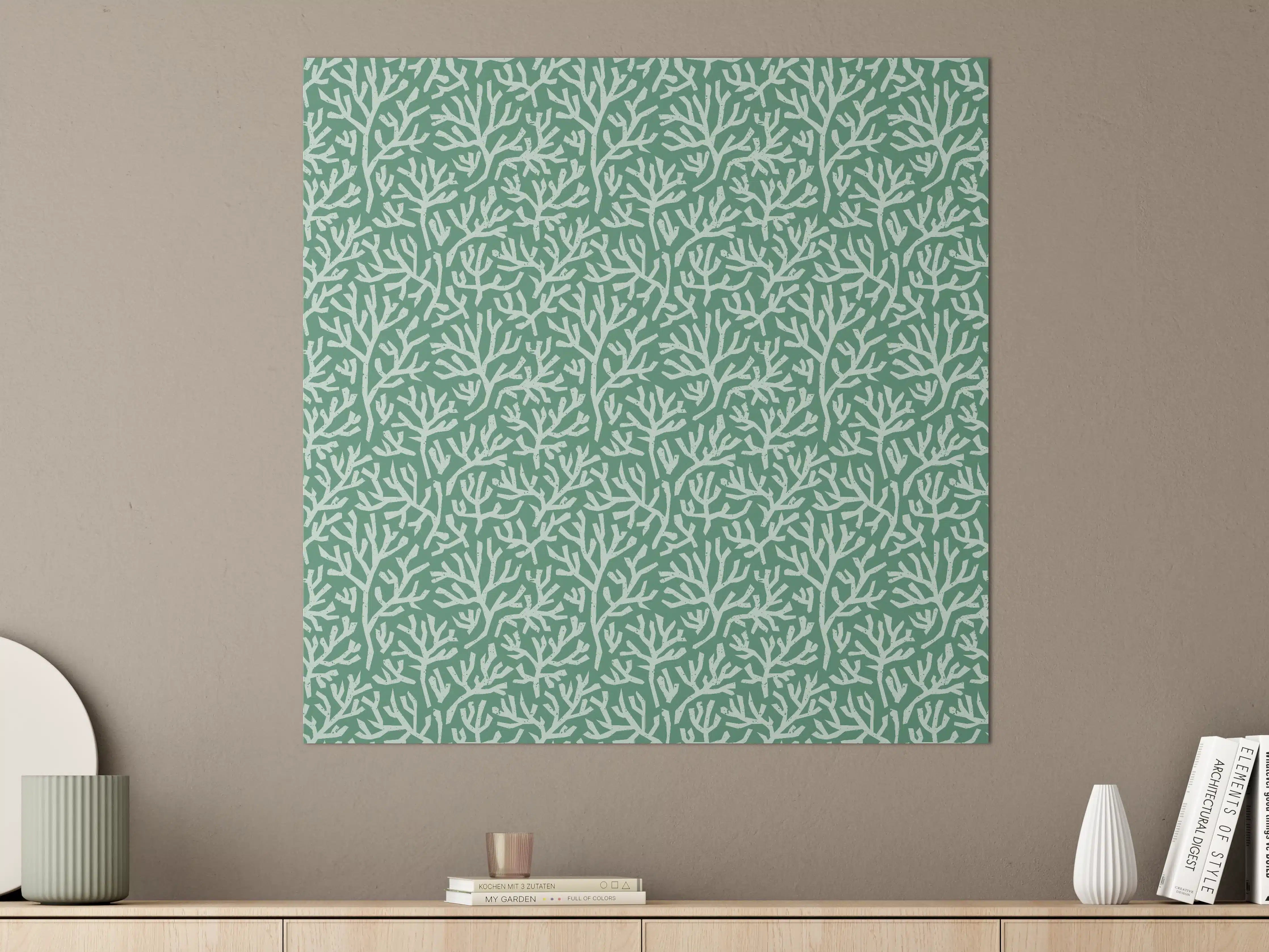 Große Wandbilder - Türkis Korallen Minimal-Muster