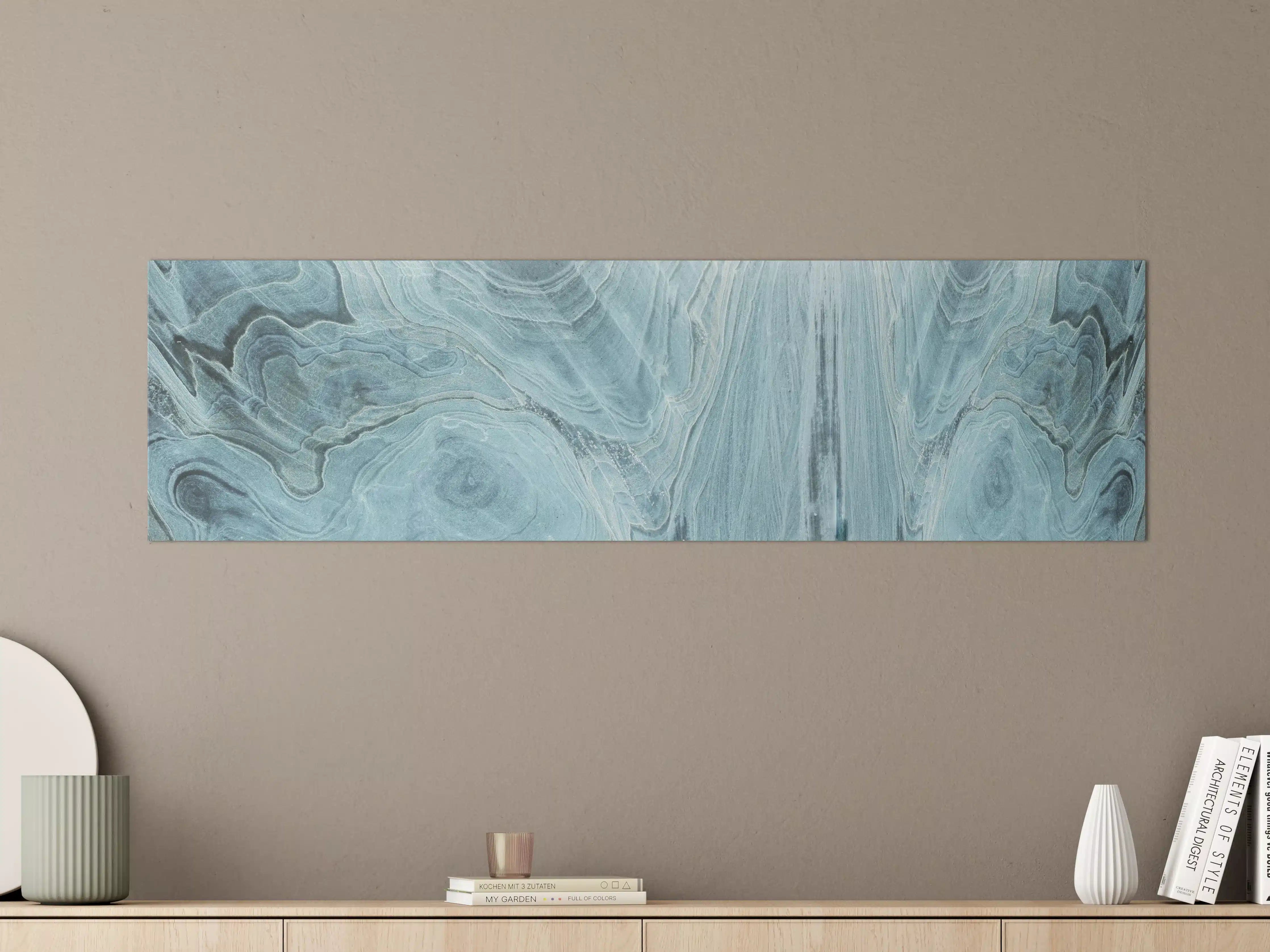 Große Wandbilder - Türkis-Weißer Marmor