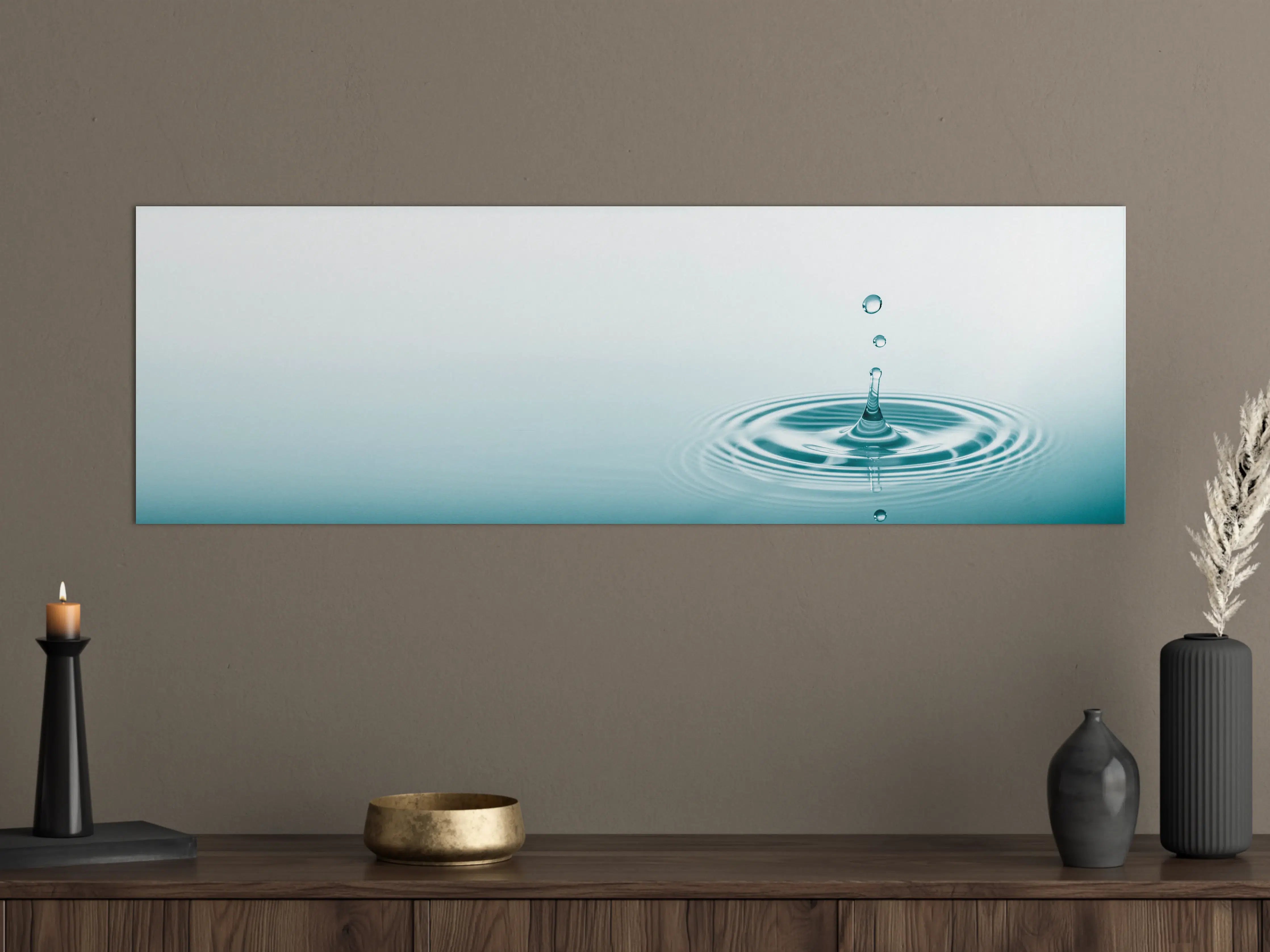Große Wandbilder - Türkis-Weißer Wassertropfen