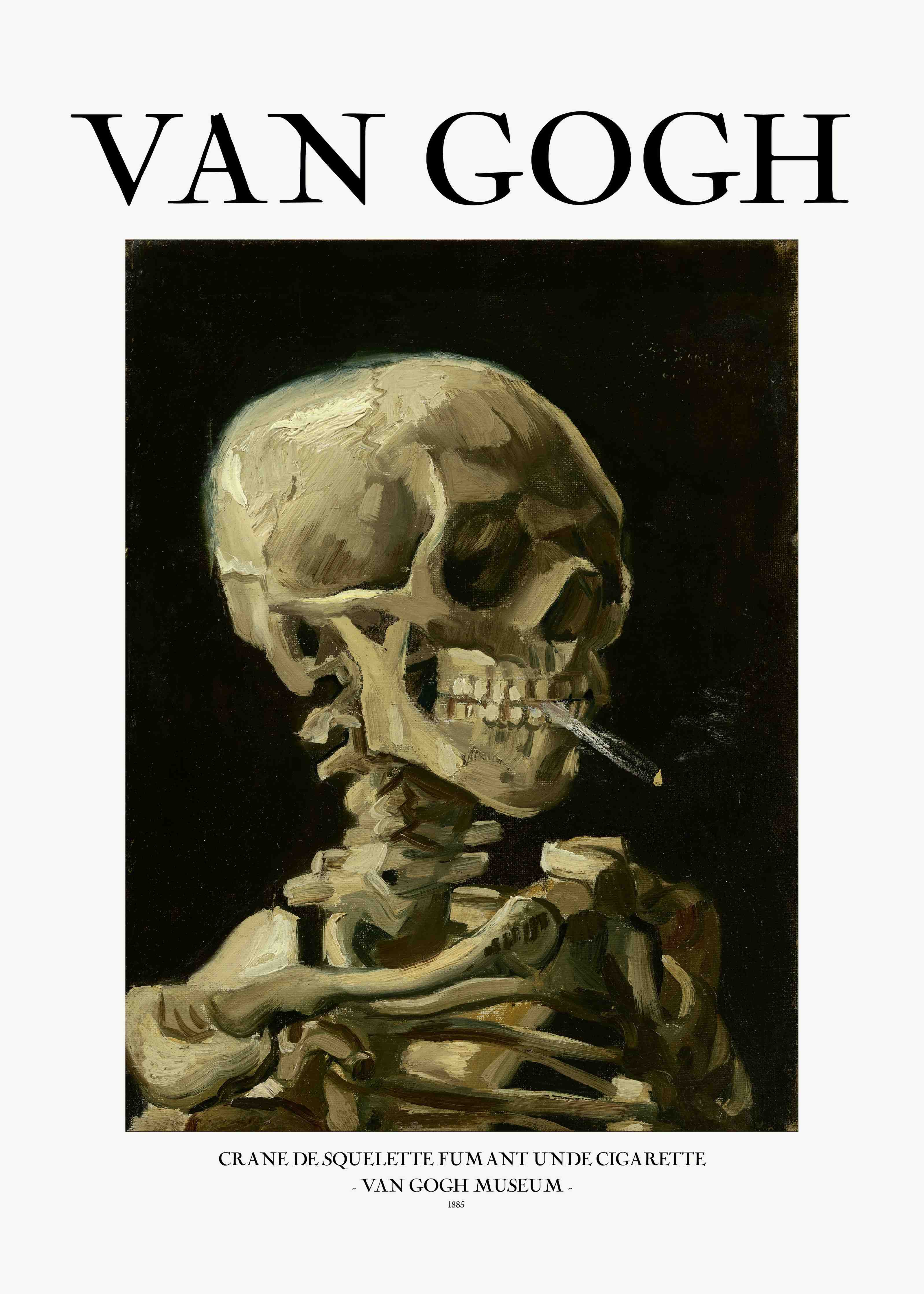 Große Wandbilder-Van Gogh Knochenporträt mit Zigarettenrauch