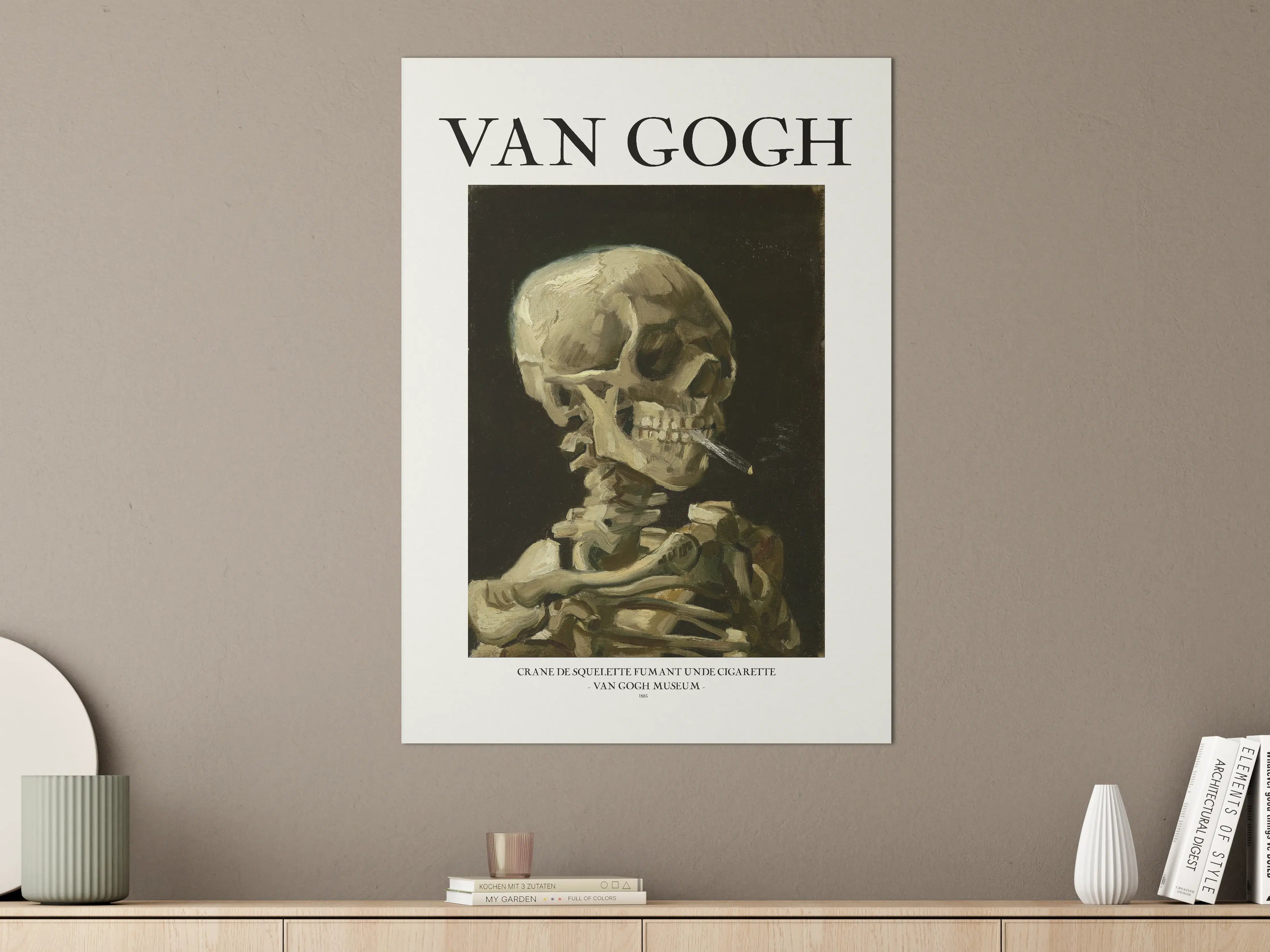 Große Wandbilder - Van Gogh Knochenporträt mit Zigarettenrauch