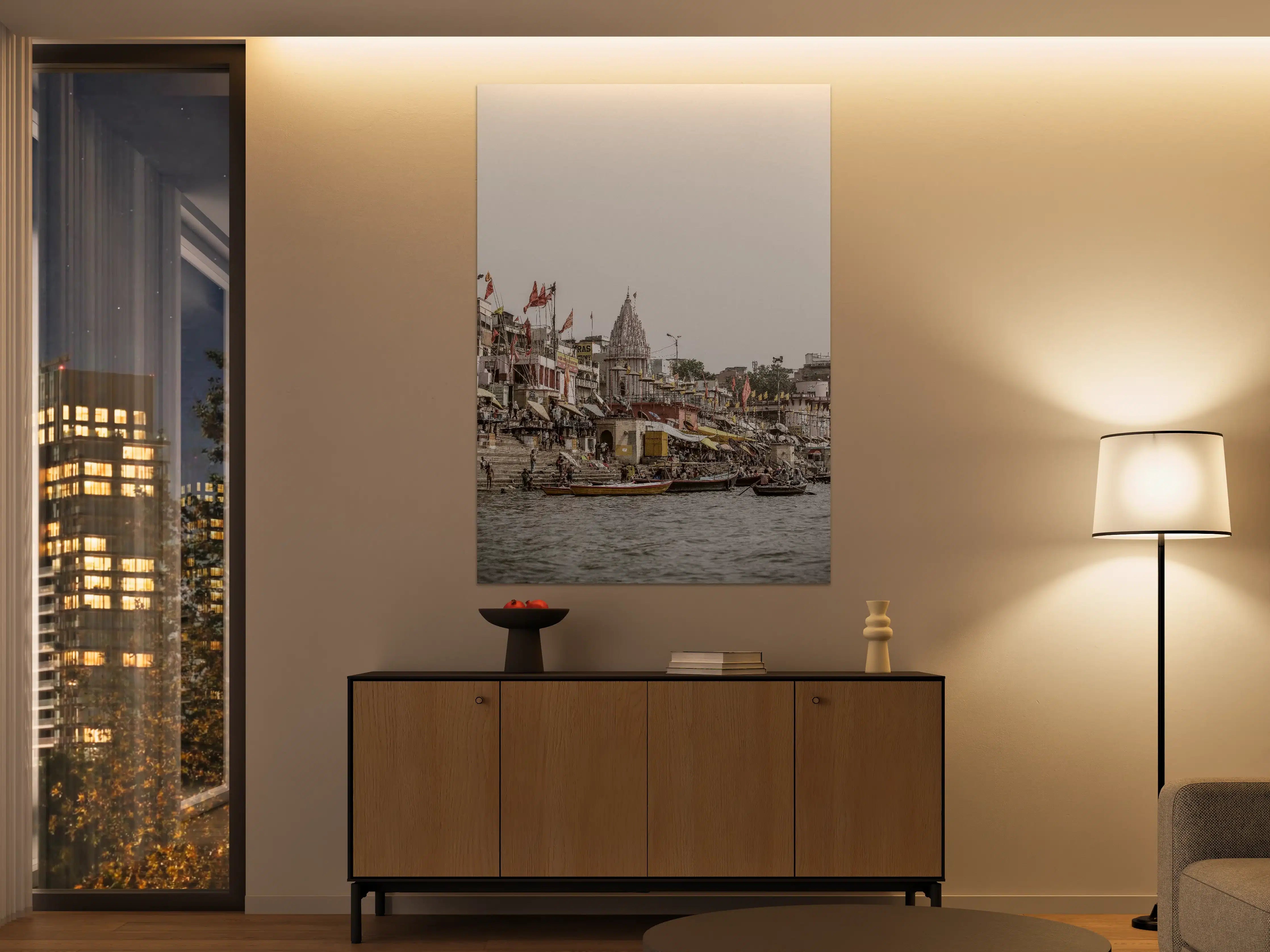 Große Wandbilder - Varanasi Ghats und Ganges
