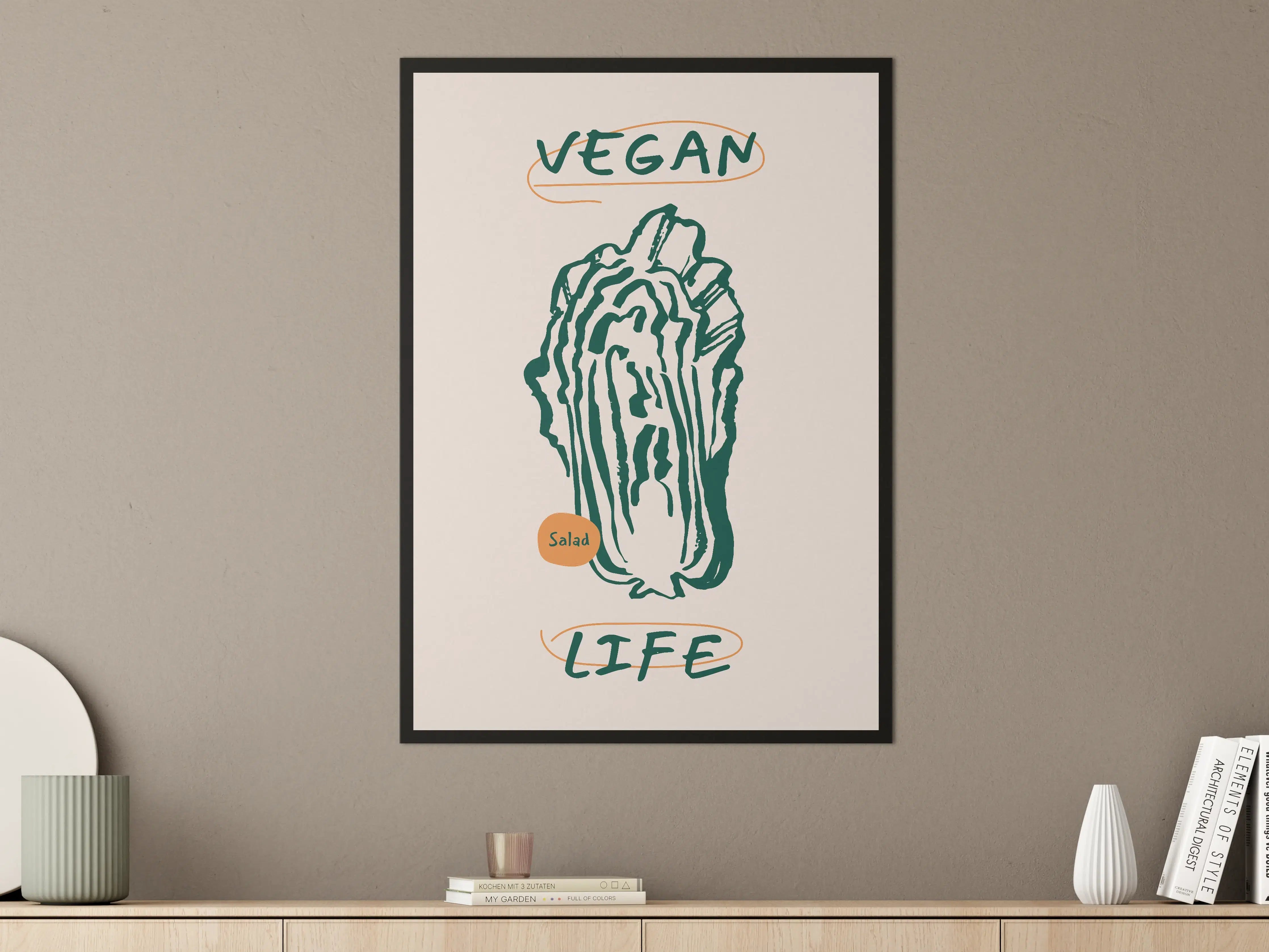 Große Wandbilder - Veganes Leben mit Paprika Illustration