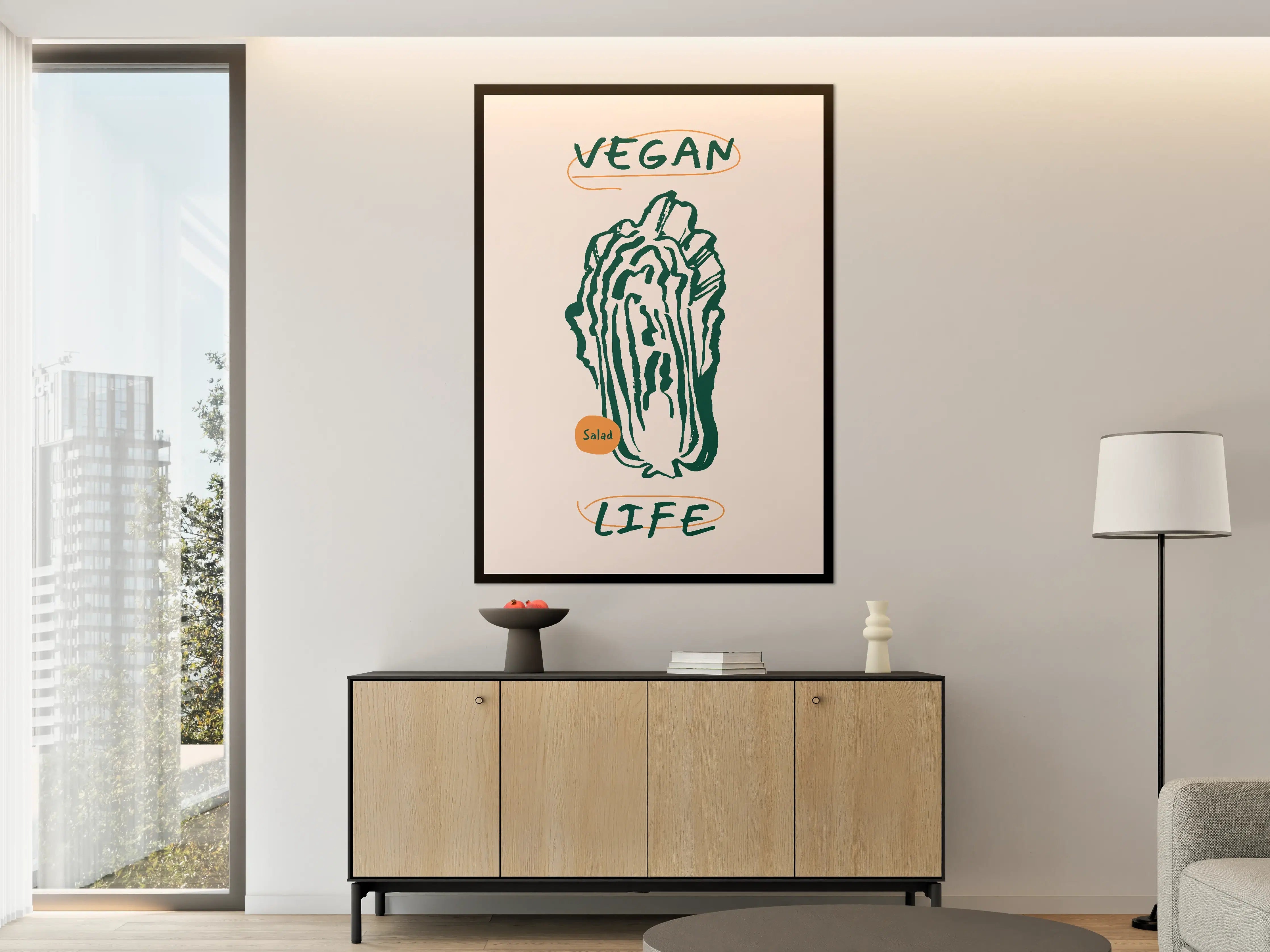 Große Wandbilder - Veganes Leben mit Paprika Illustration