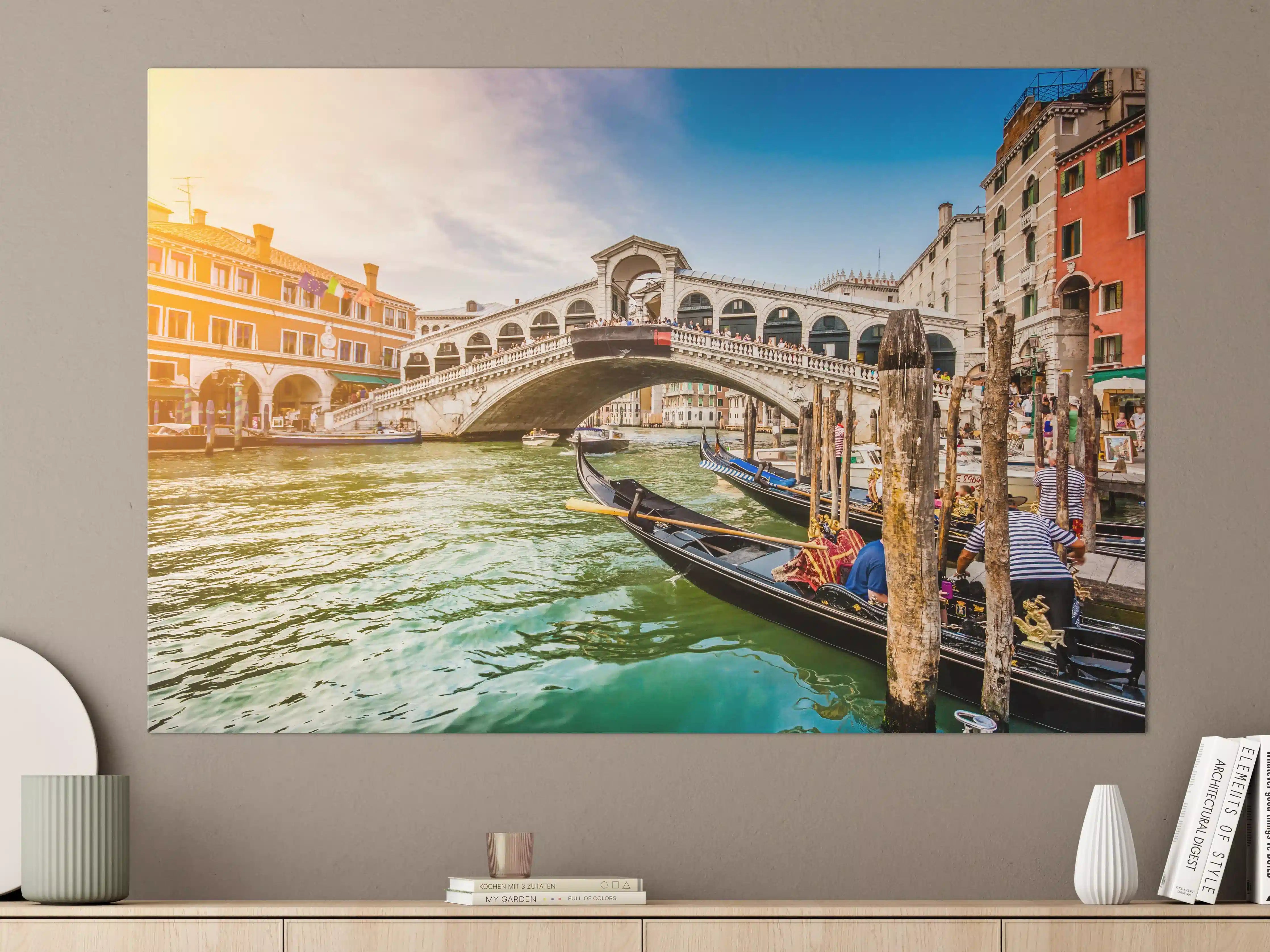 Große Wandbilder - Venedig-Brücke bei Sonnenuntergang
