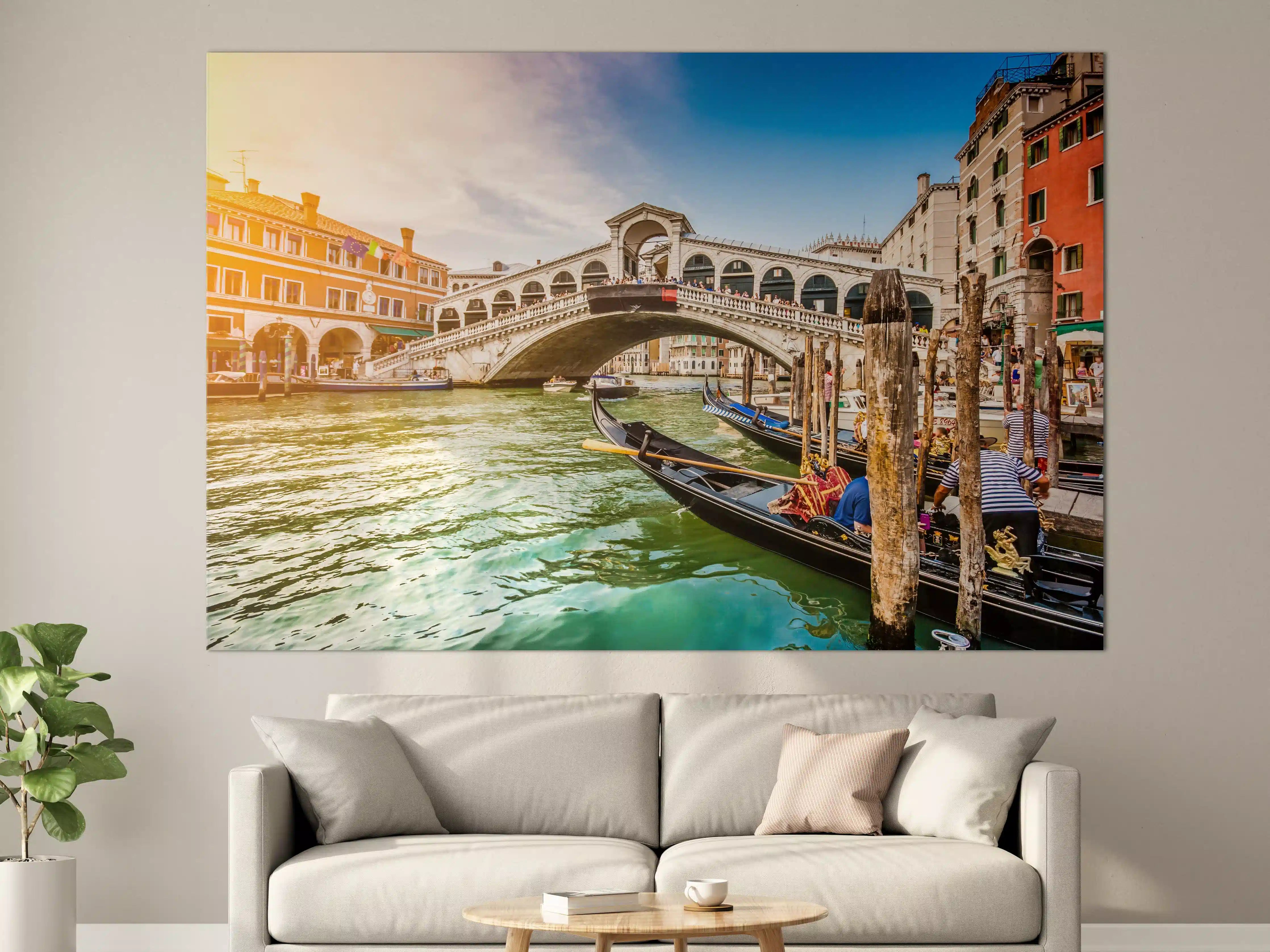 Große Wandbilder - Venedig-Brücke bei Sonnenuntergang
