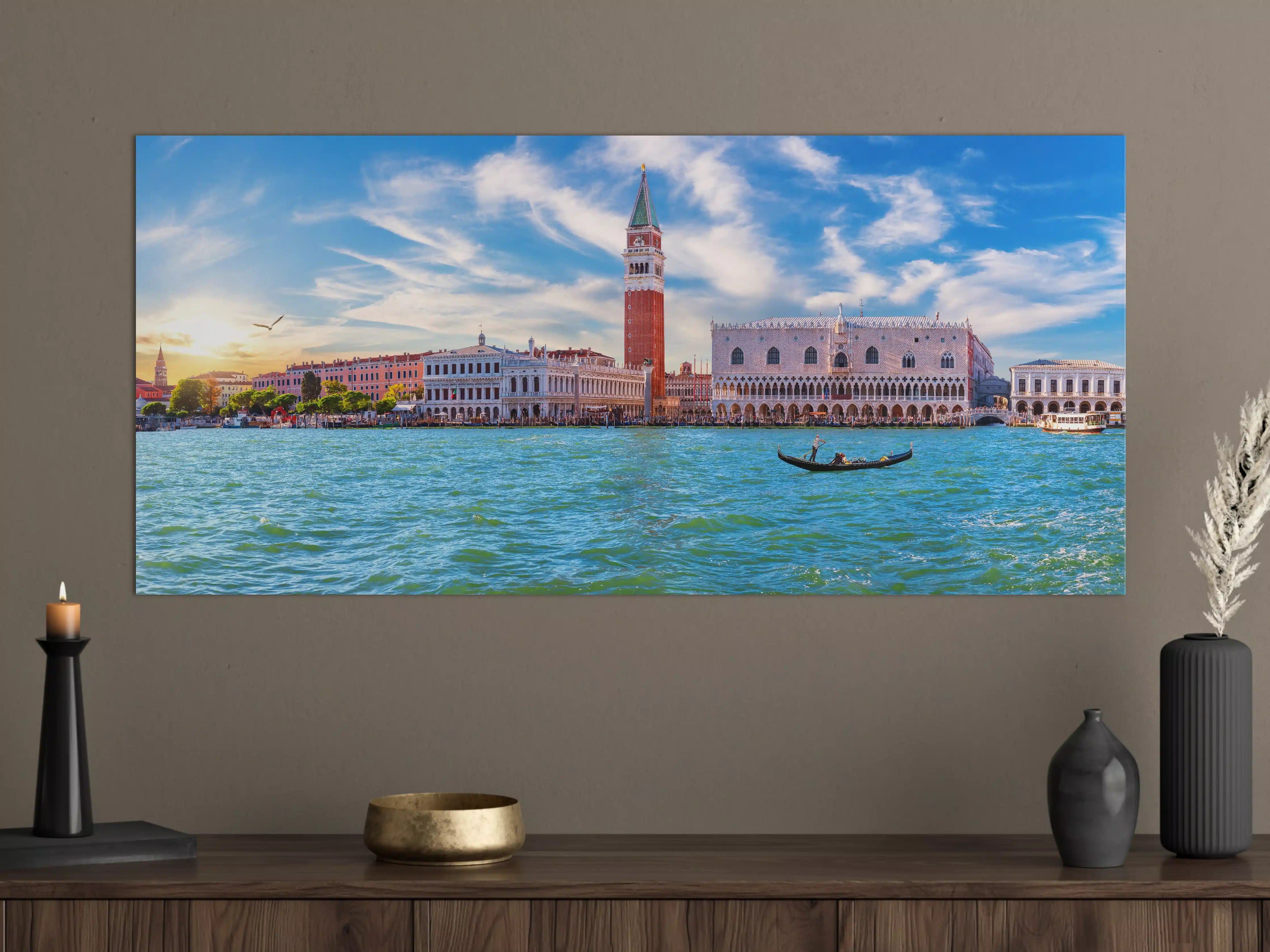 Große Wandbilder - Venedig Skyline Blau-Türkis