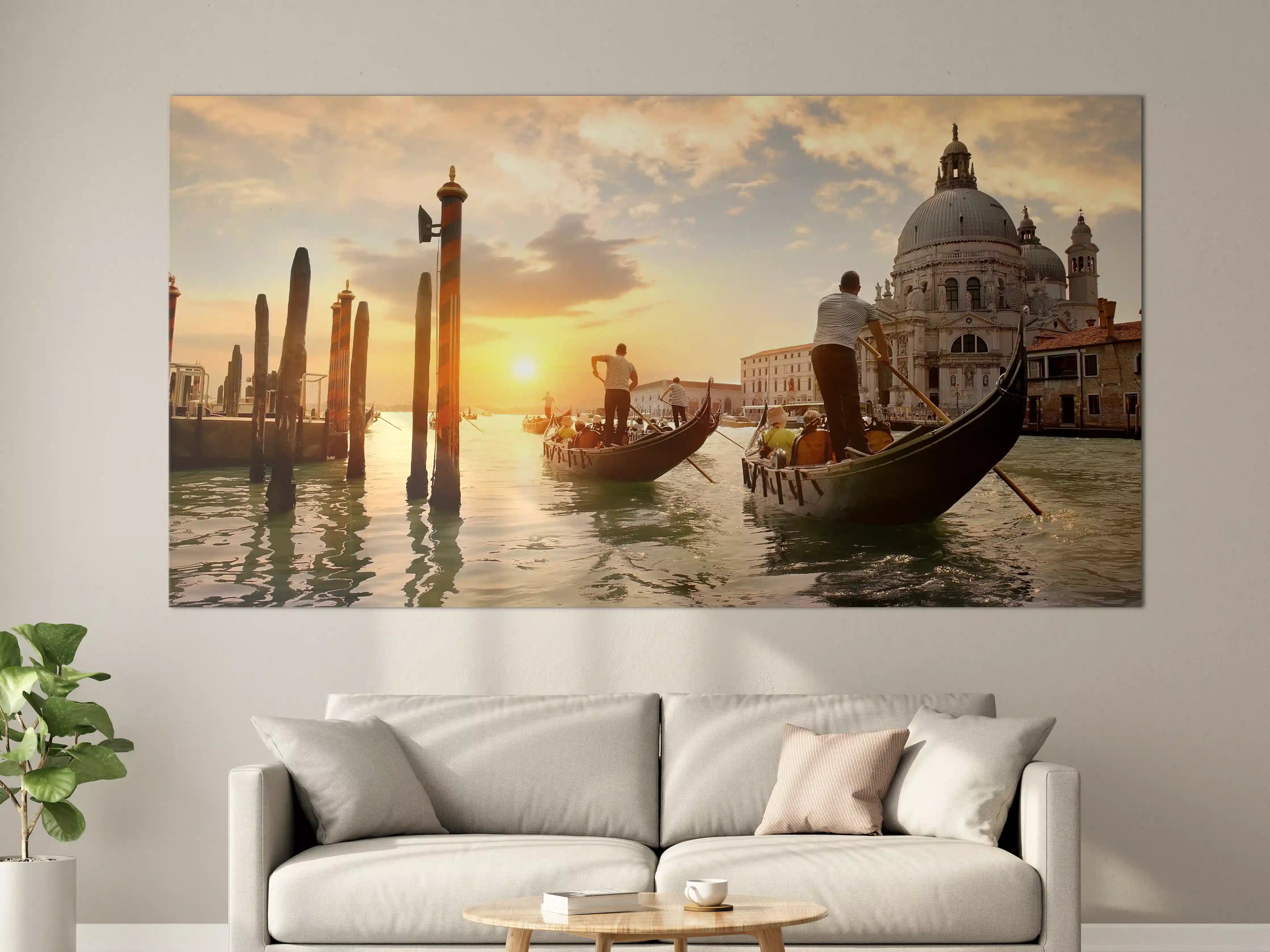 Große Wandbilder - Venetian Sunset with Gondolas
