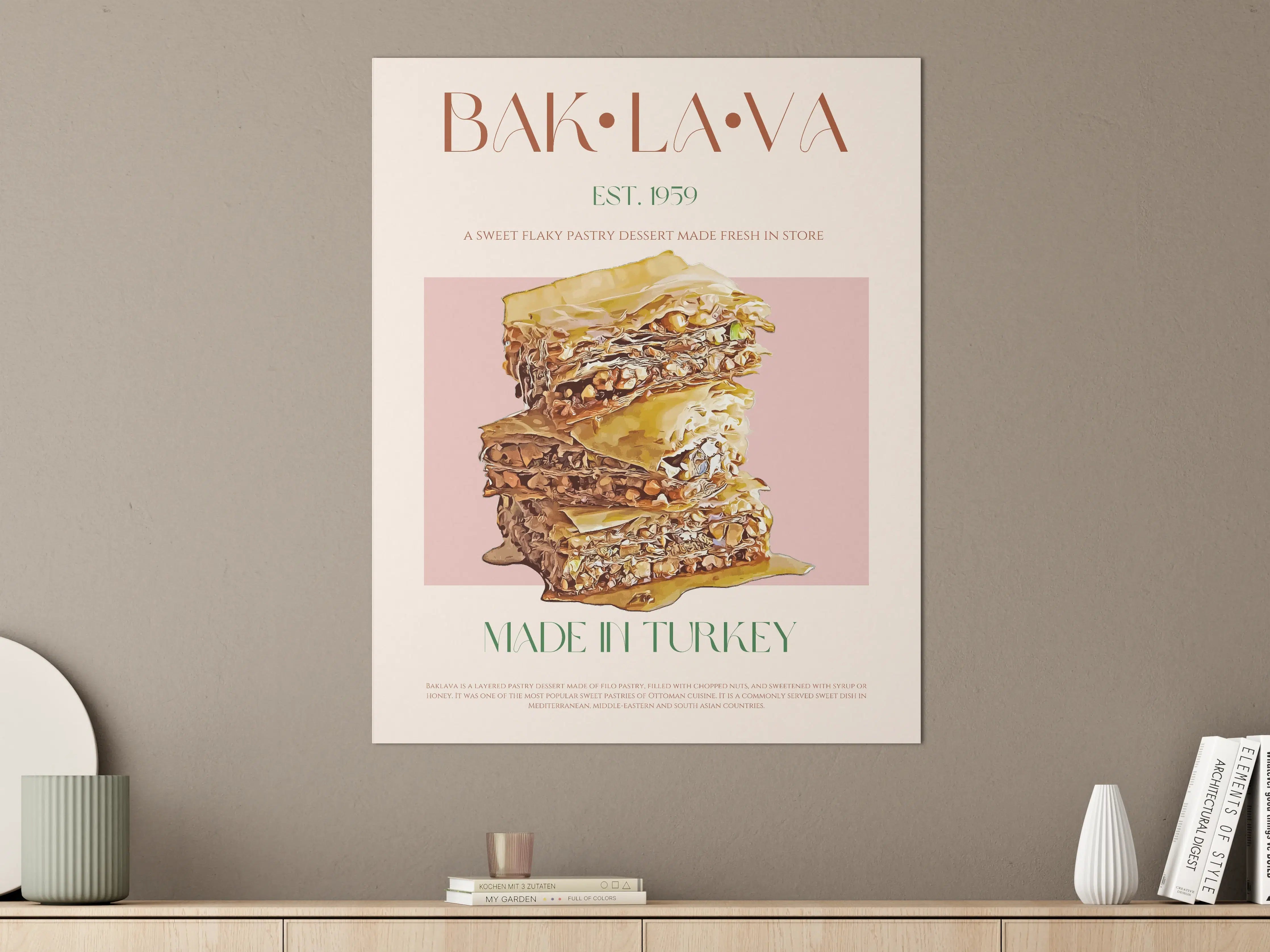 Große Wandbilder - Verführerisches Baklava mit Nussfüllung