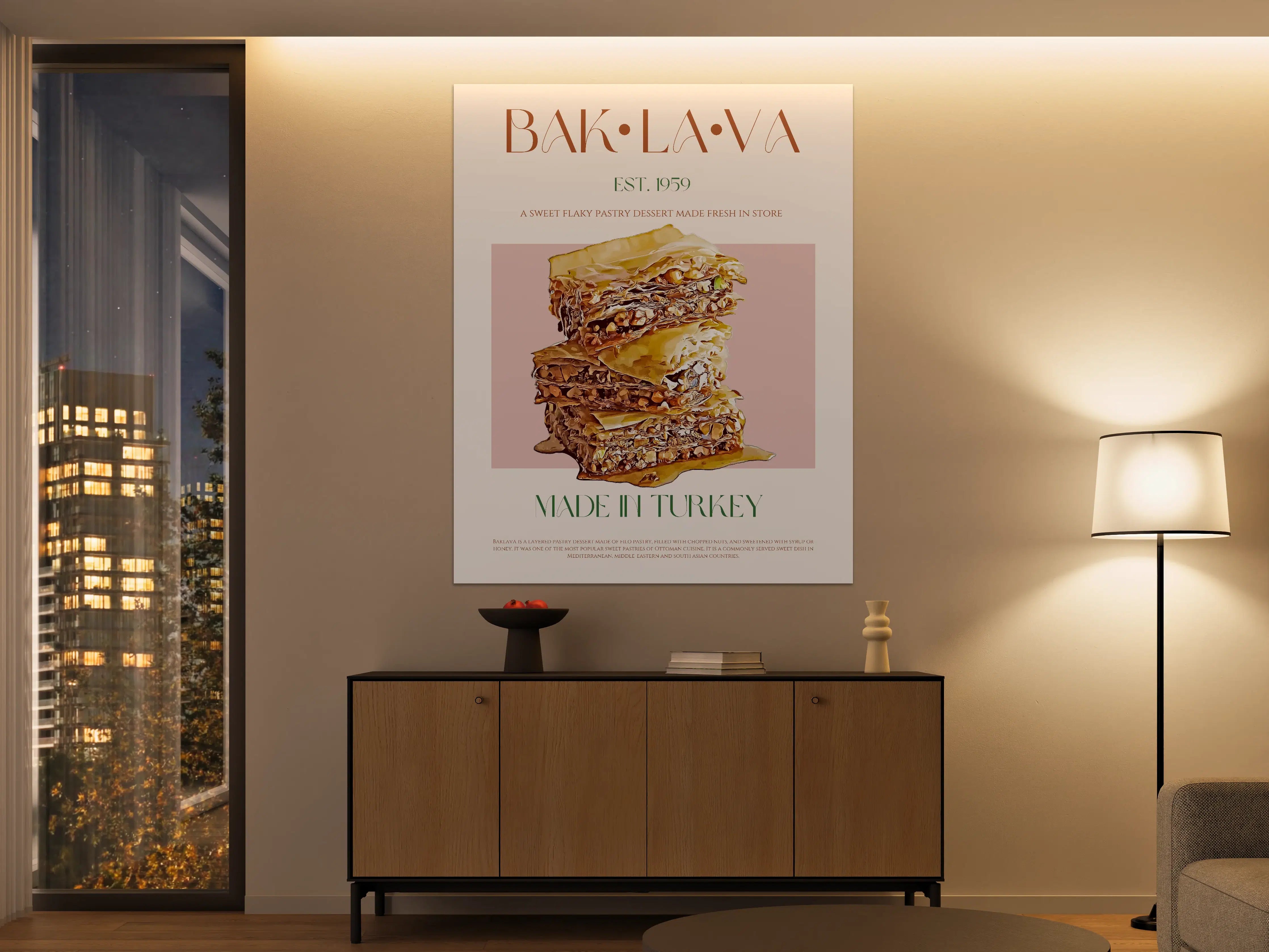 Große Wandbilder - Verführerisches Baklava mit Nussfüllung